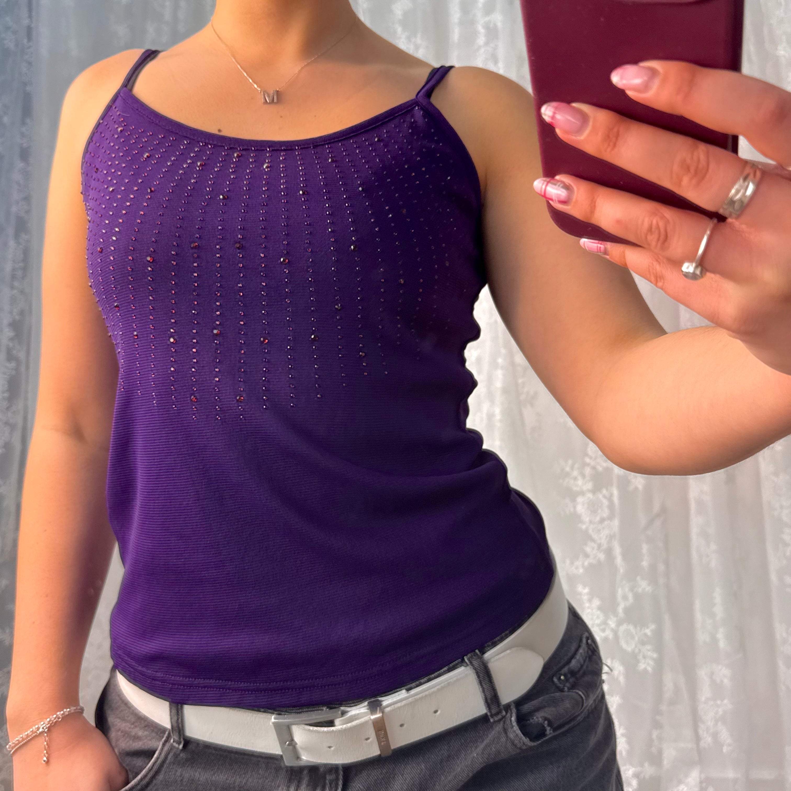 Purple gem cami top