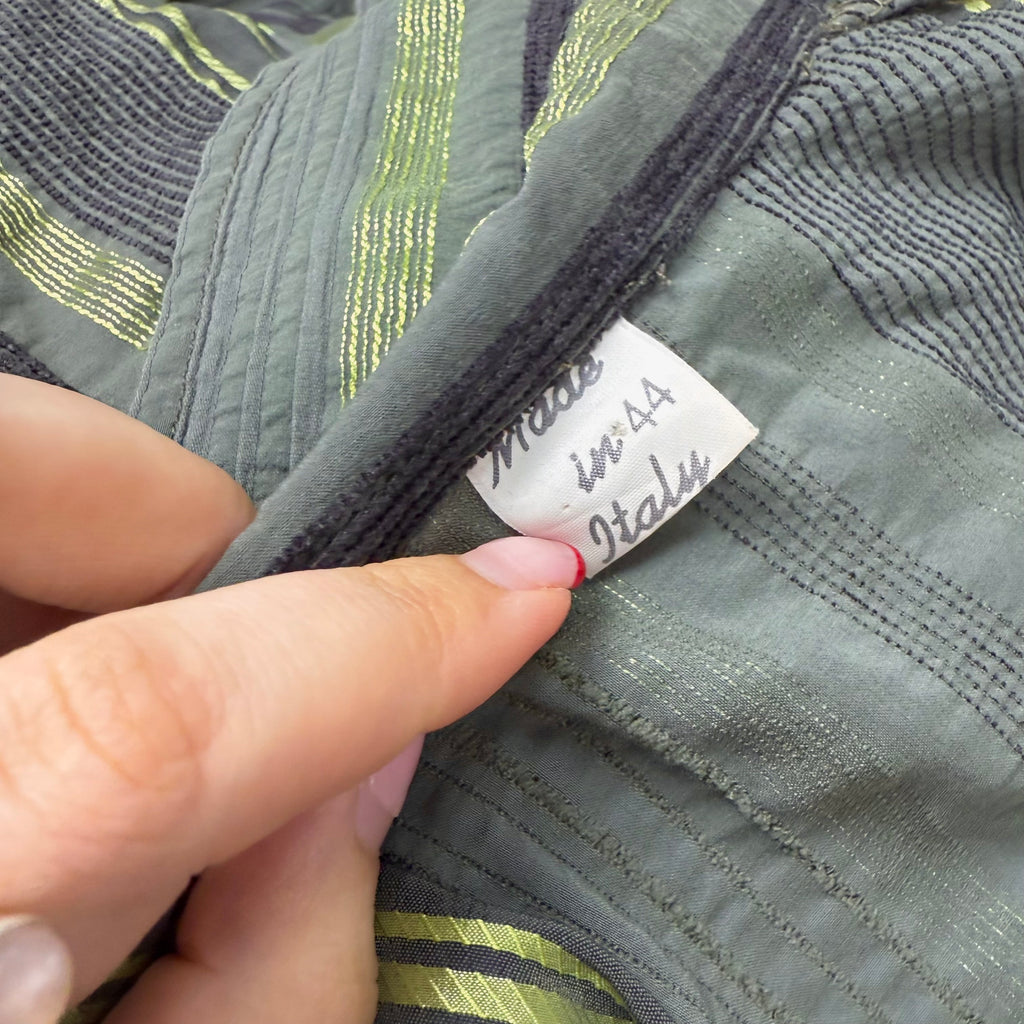 Green striped textured shirt