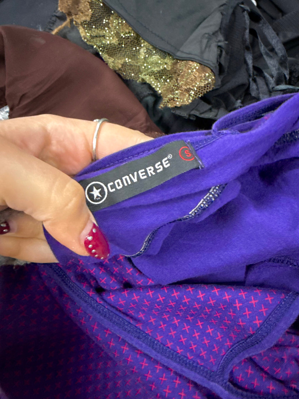 Purple and pink patterned cami top