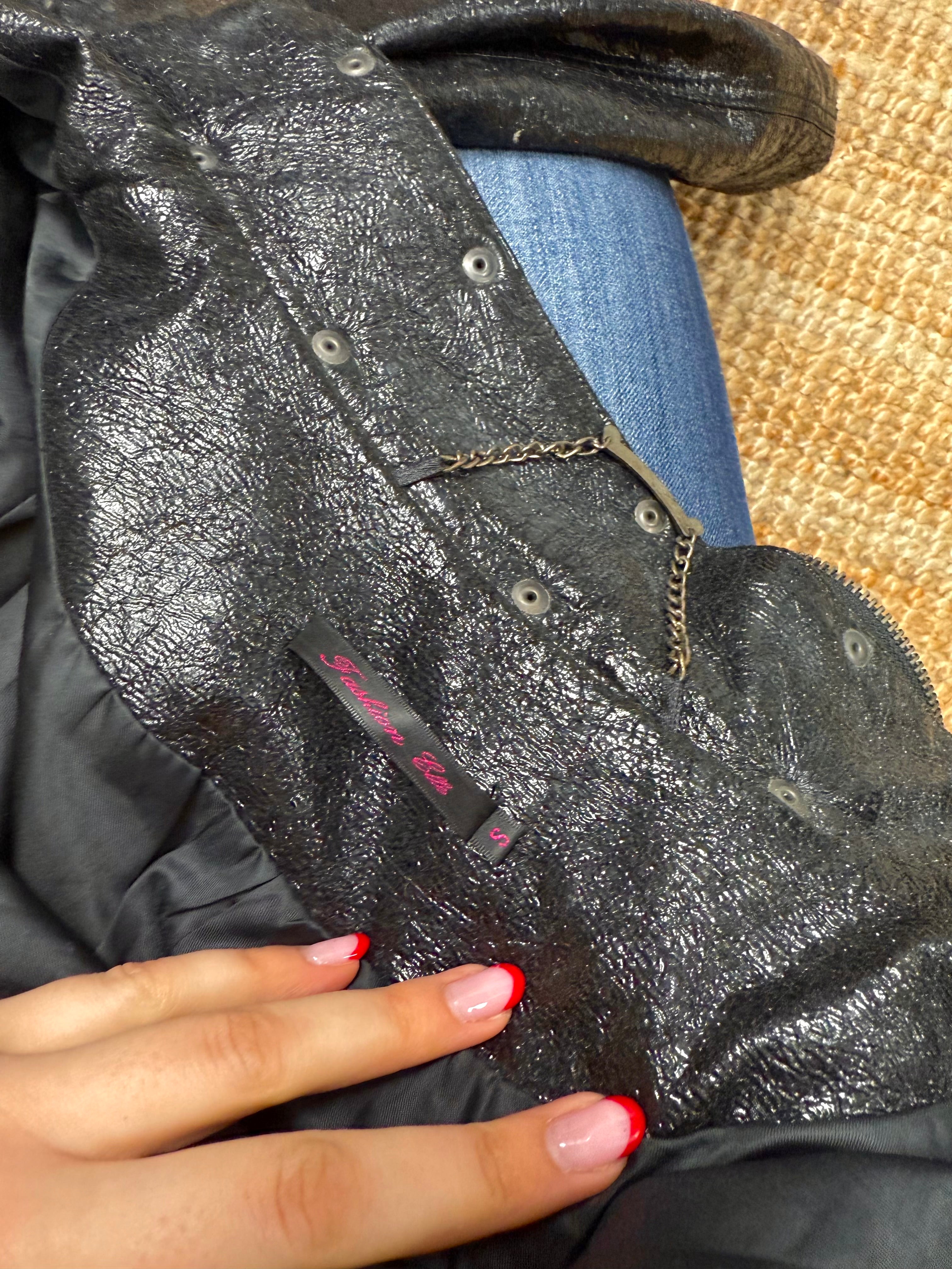 Black shiny/glittery bomber jacket