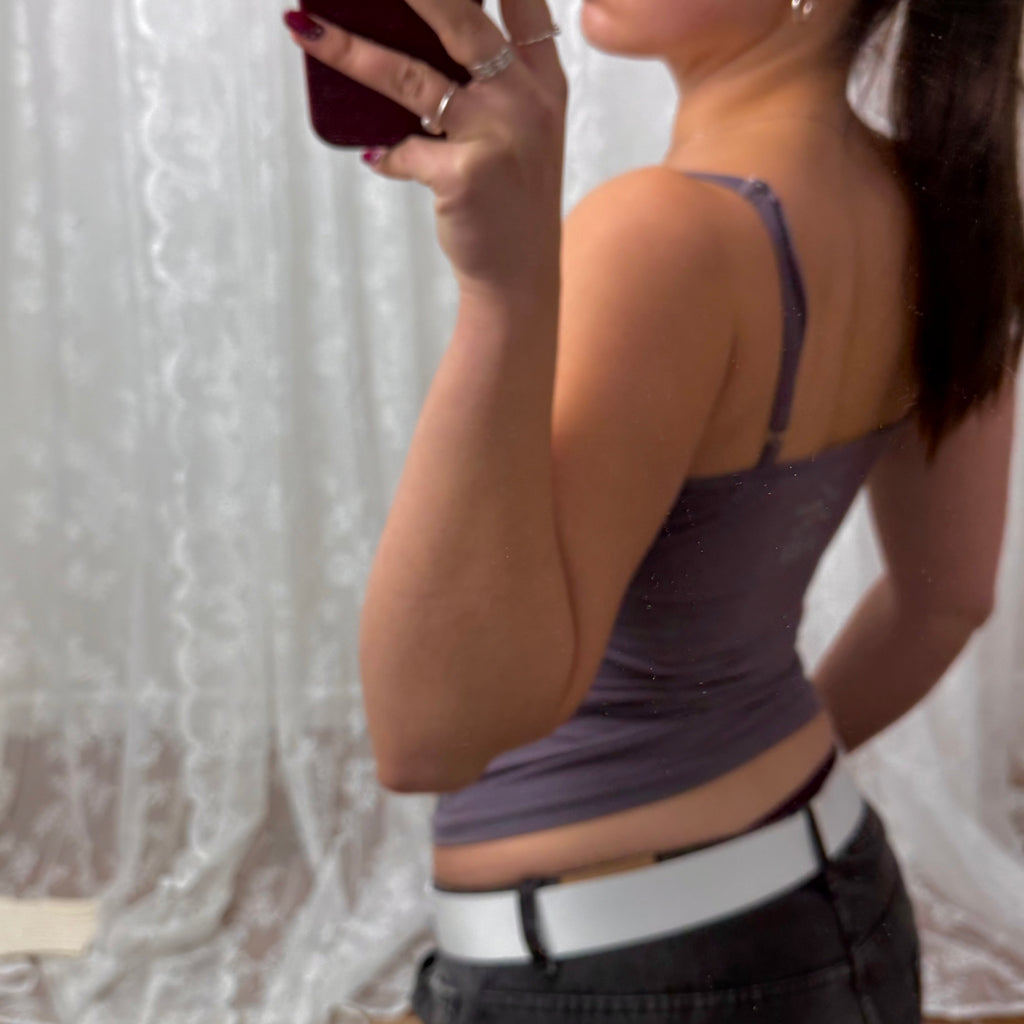 Grey sequin cami top