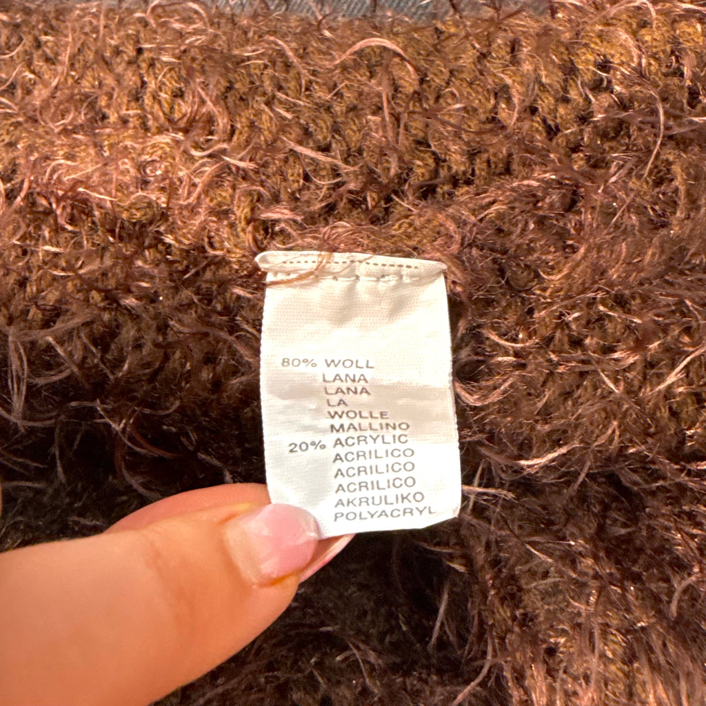 Brown fluffy wool blend sweater