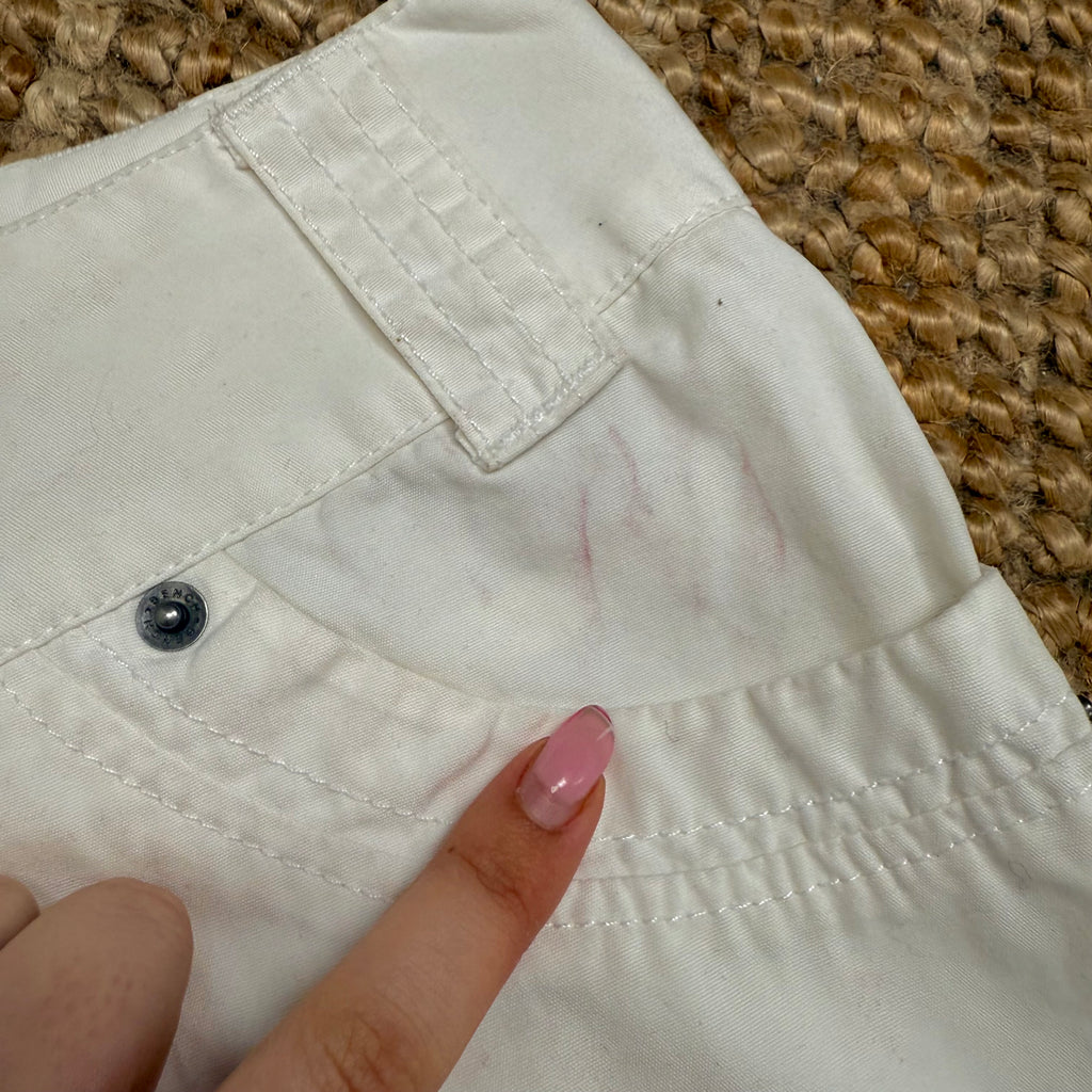 White low waisted denim mini skirt