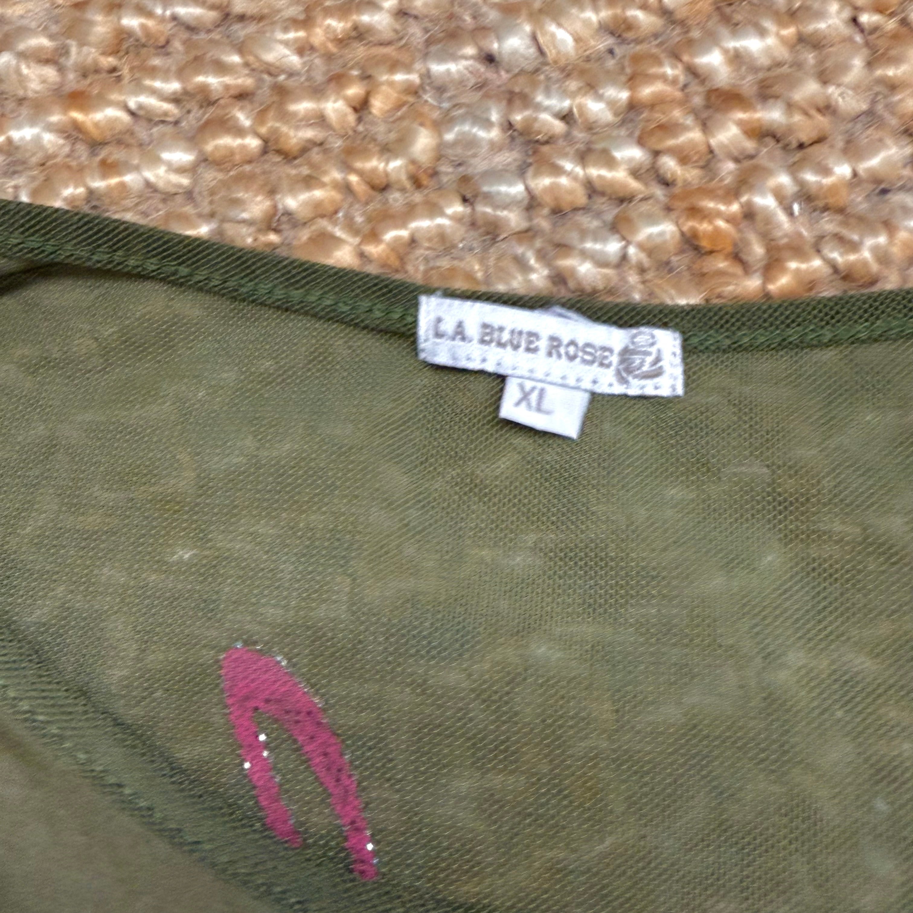 Green and pink tank top with mesh back