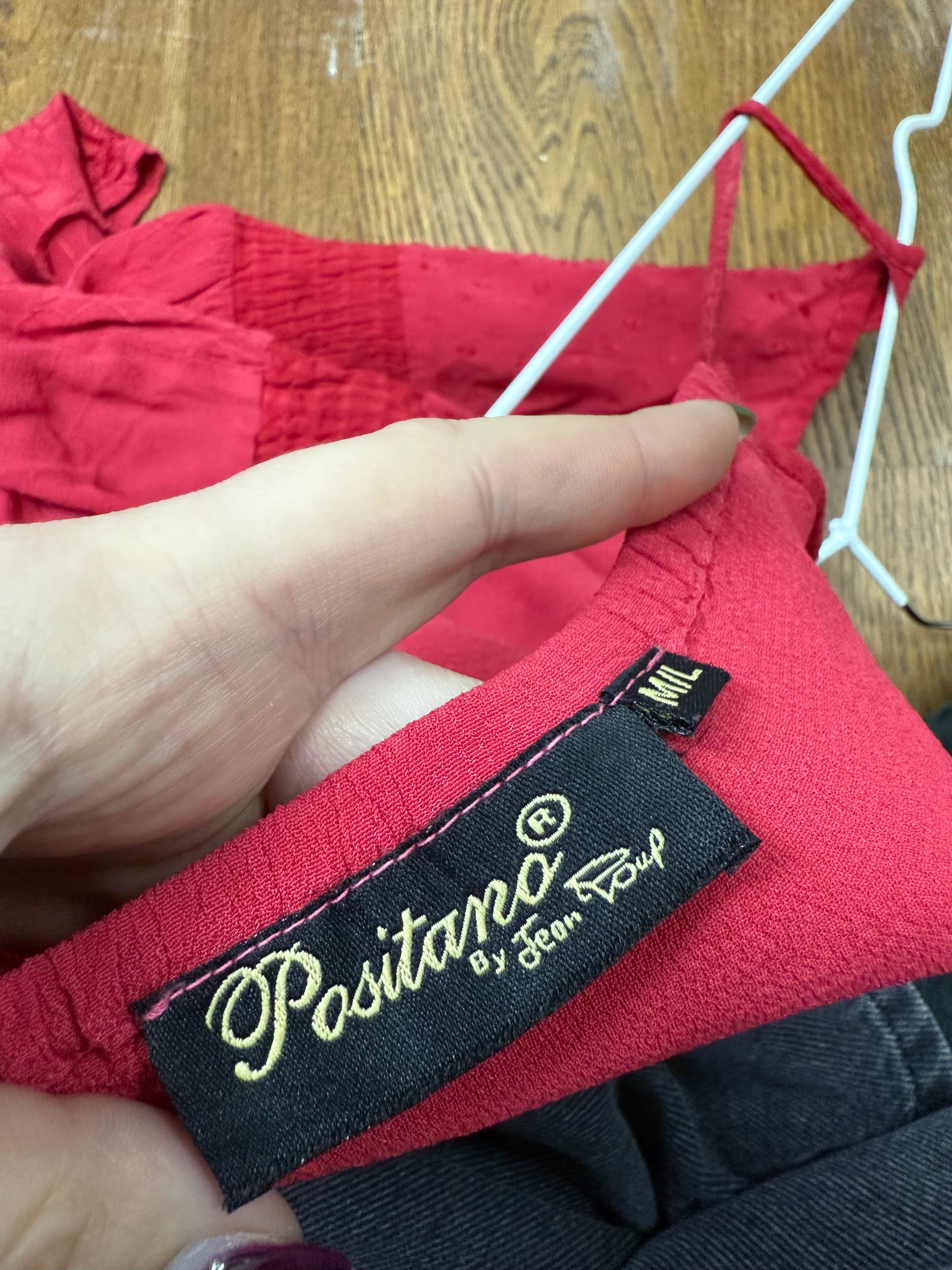 Red detailed cami top