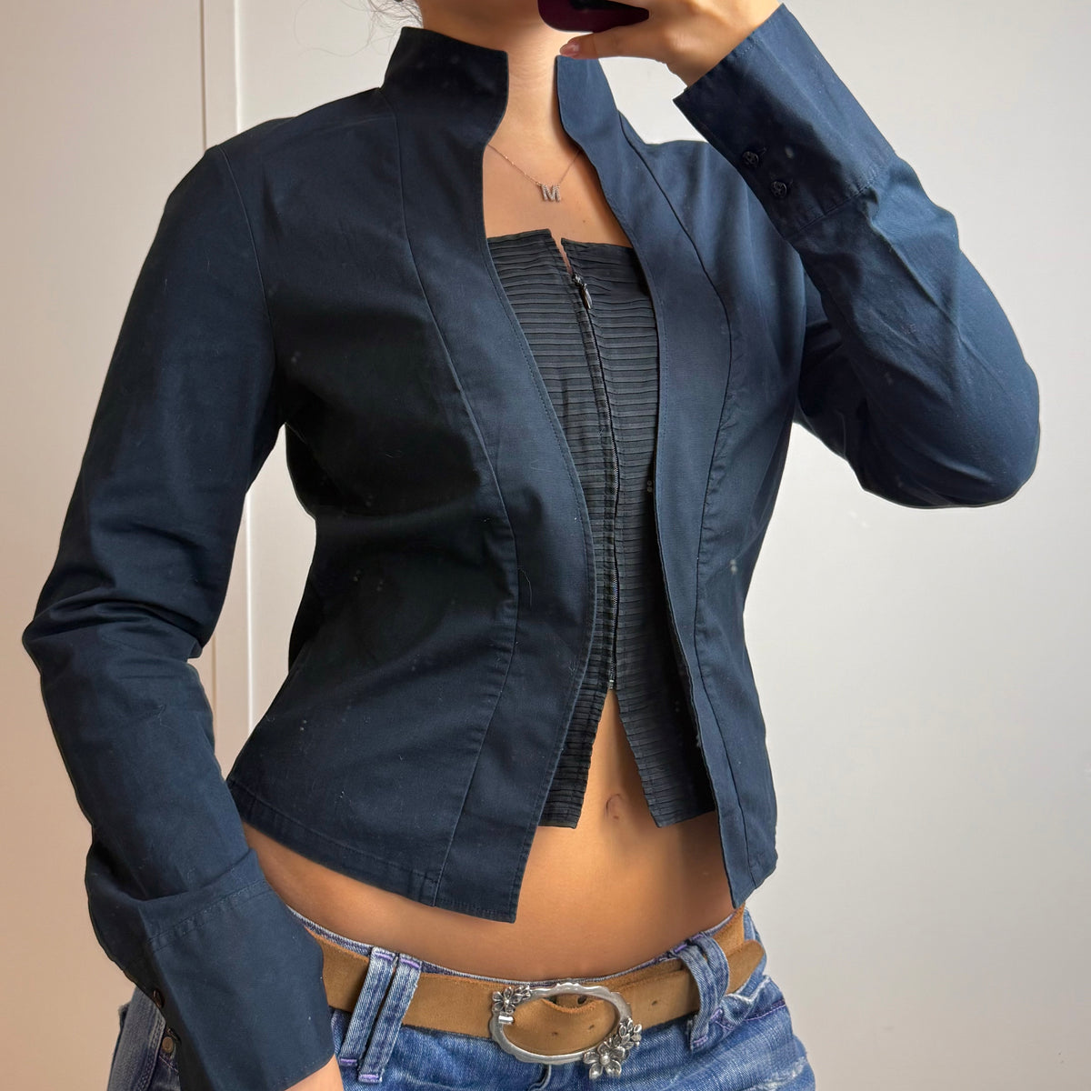 Black detailed shirt
