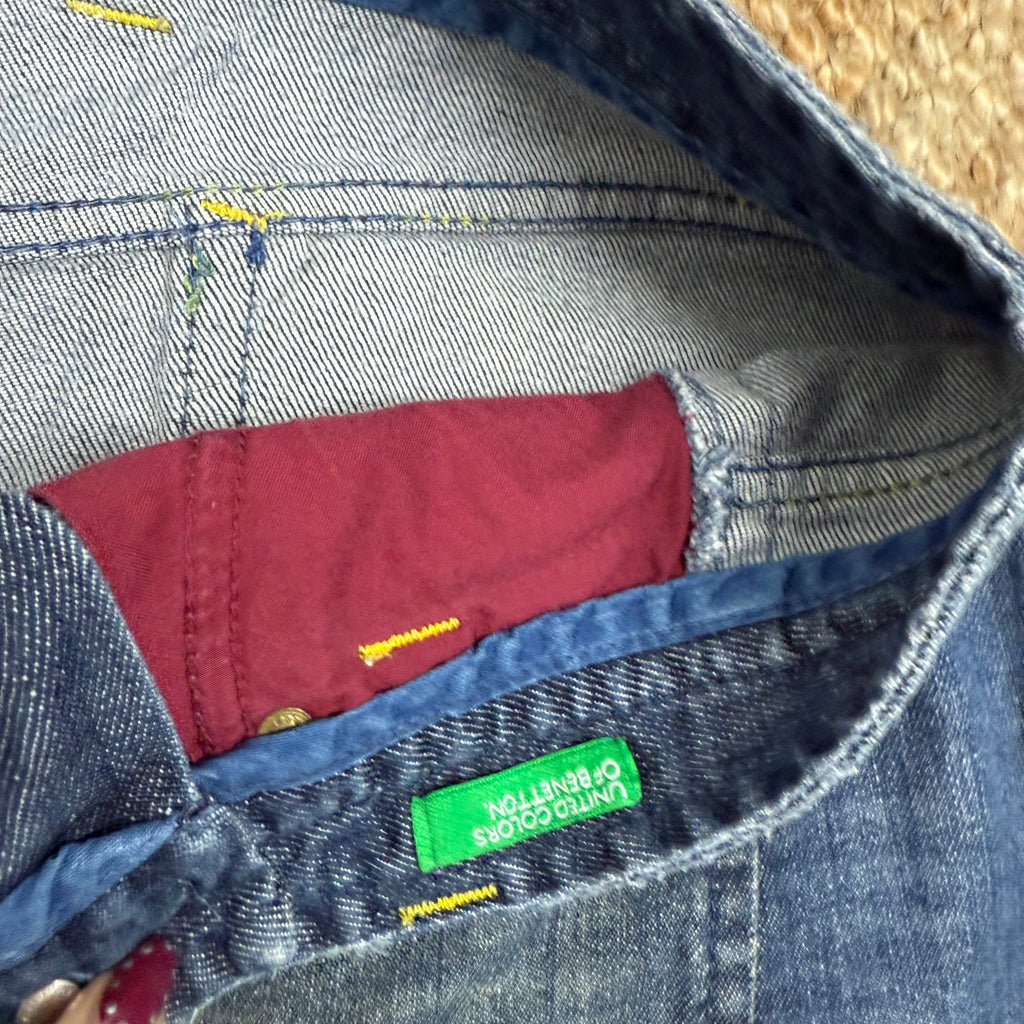 Dark blue denim 2000s vintage mini skirt