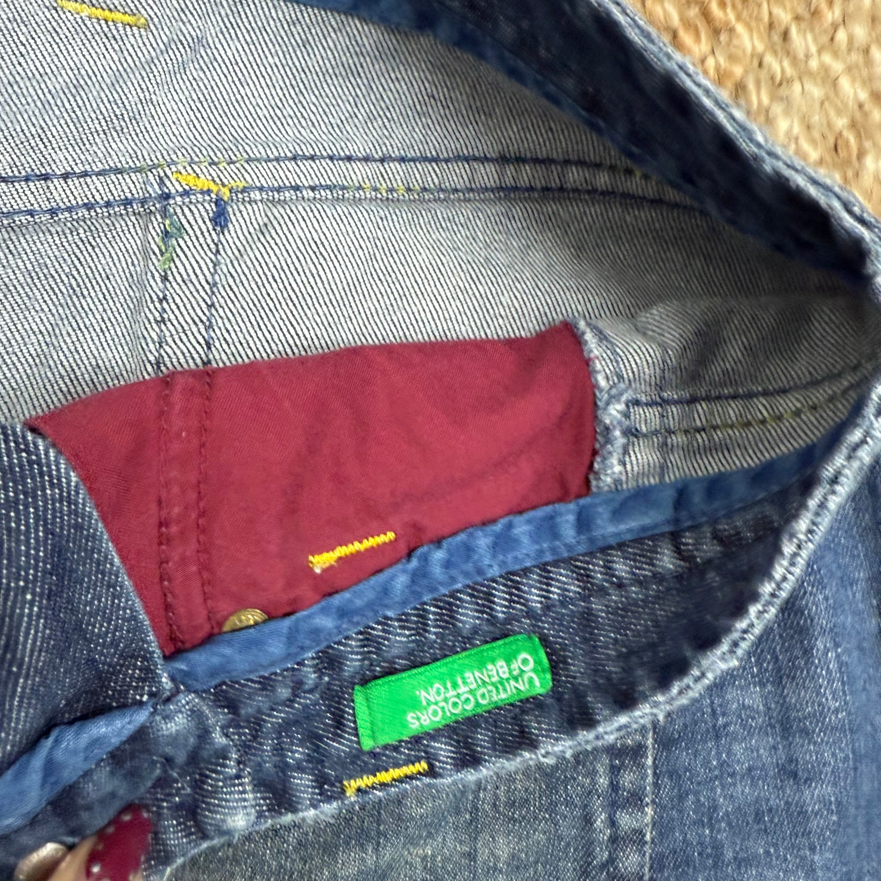 Dark blue denim 2000s vintage mini skirt