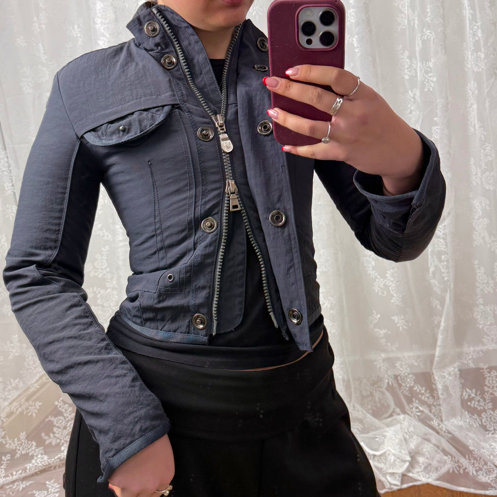 Grey double zip jacket