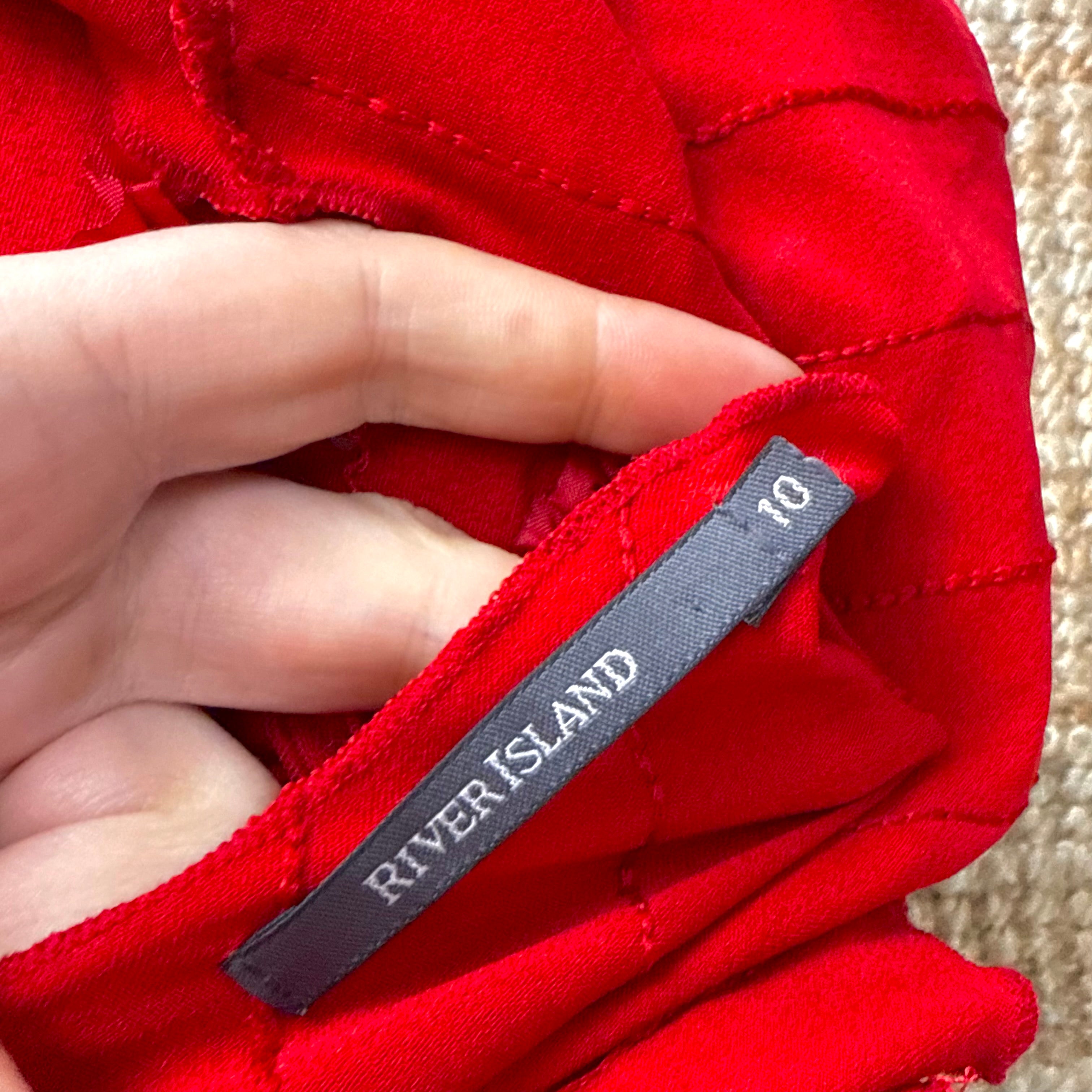 Red sequin detailed top