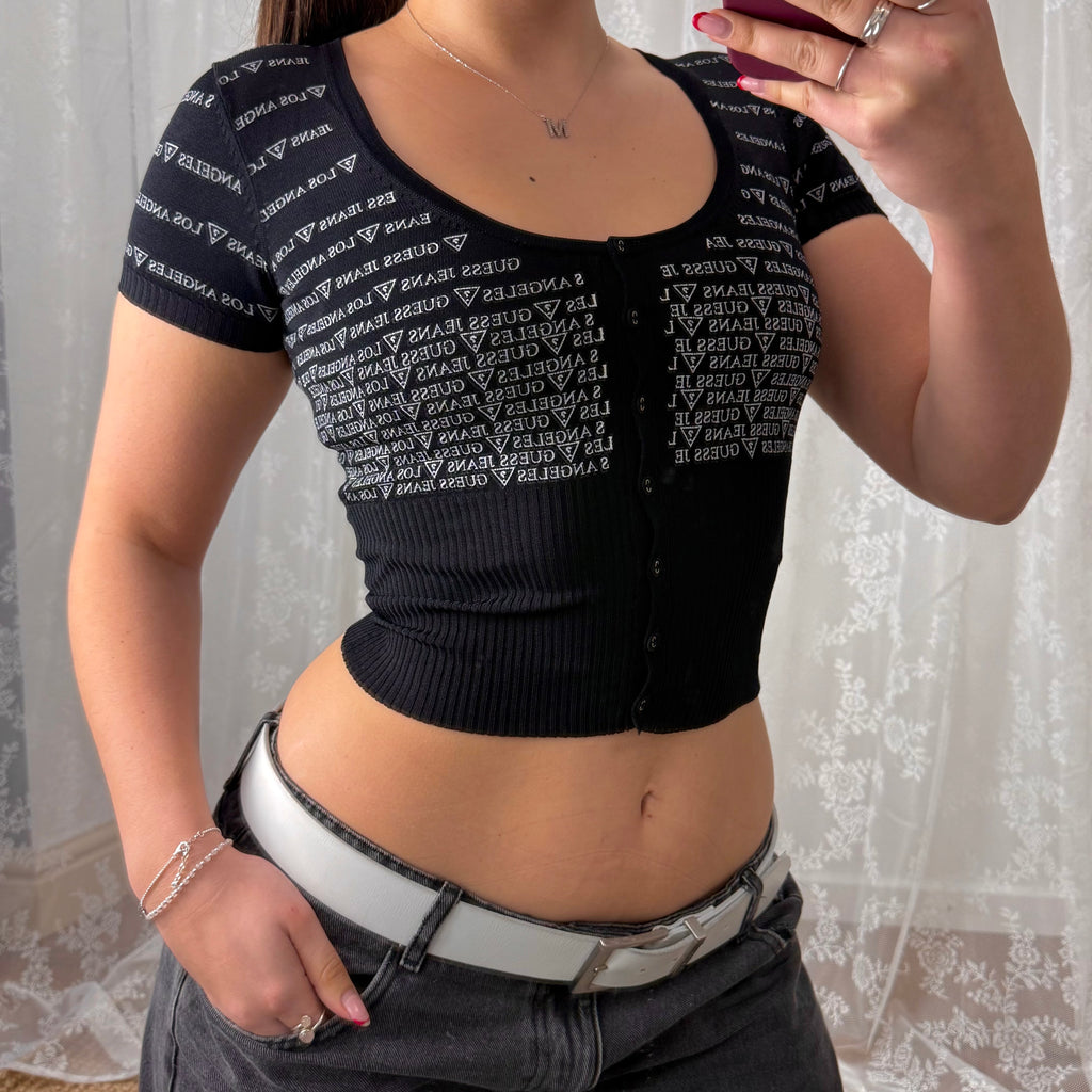 Black and white button up cardigan