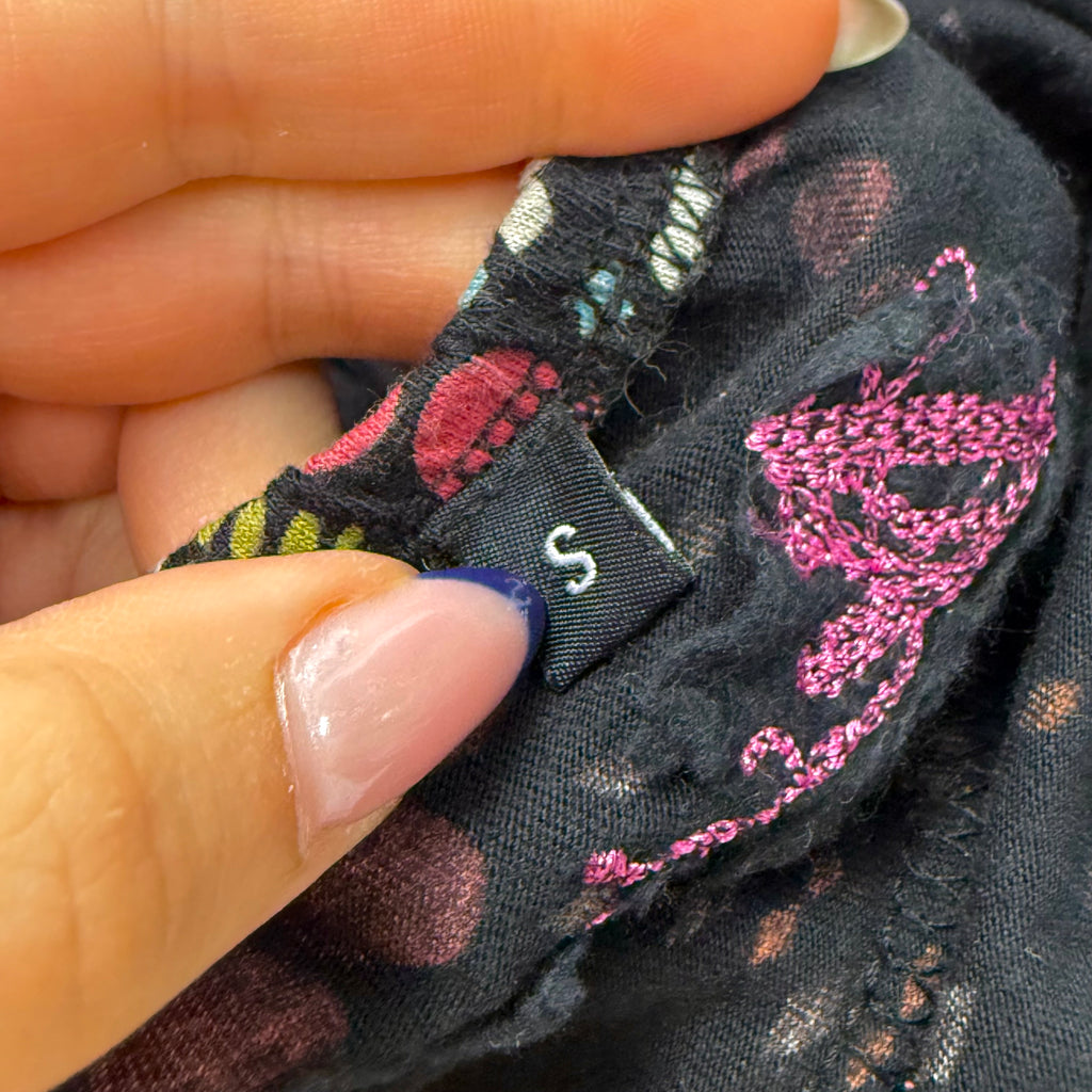 Black patterned and gem dress