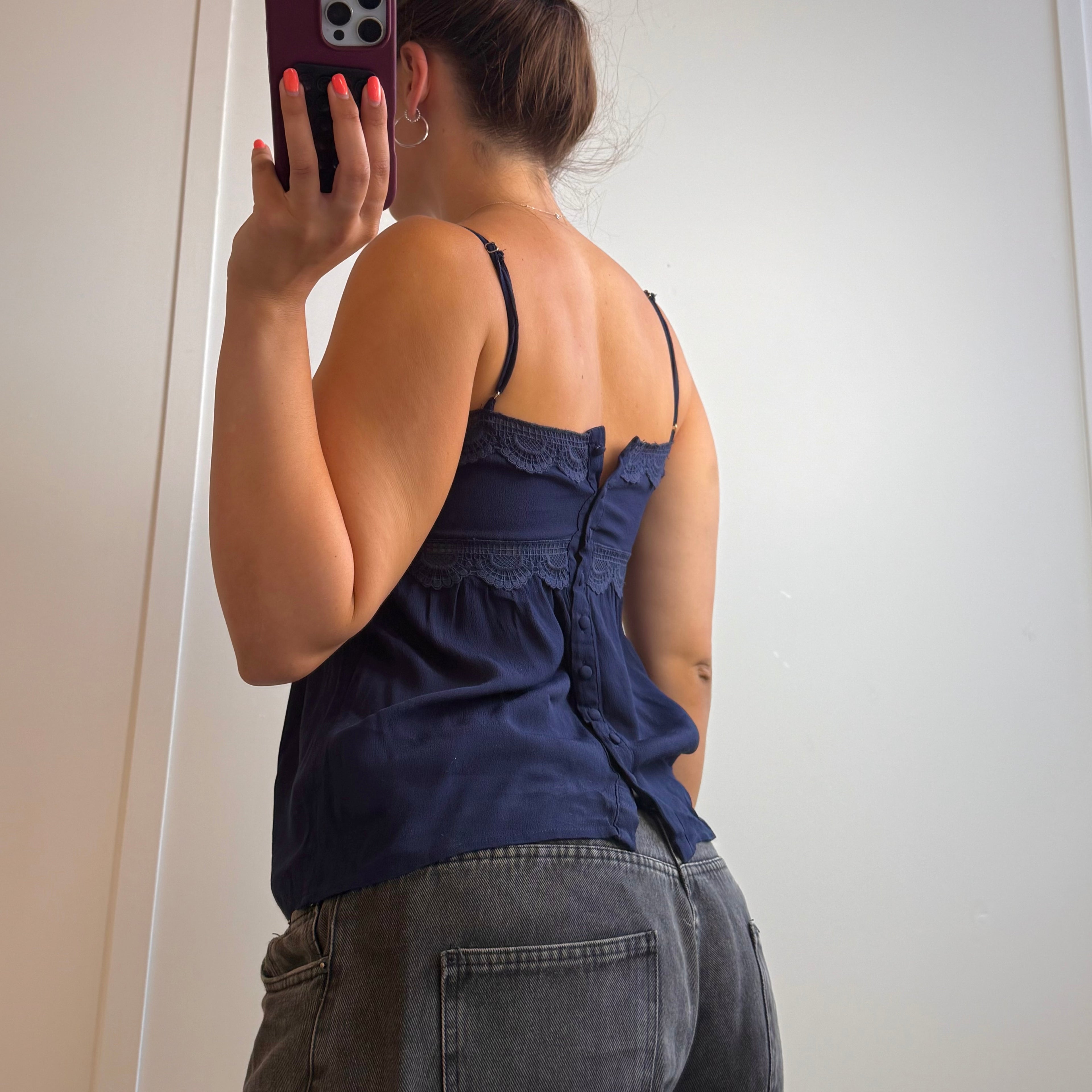 Blue floaty cami top