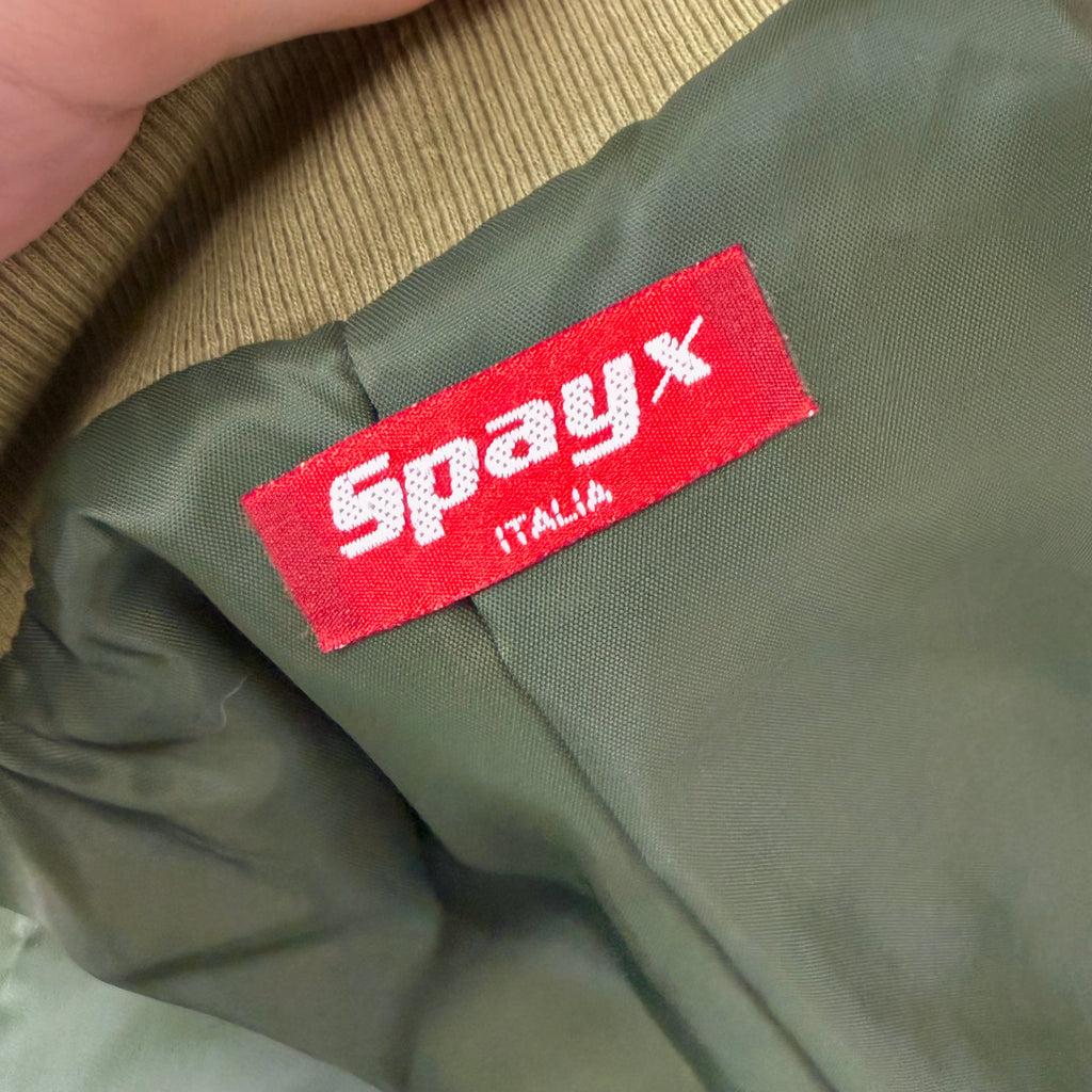 Green shiny satin bomber jacket