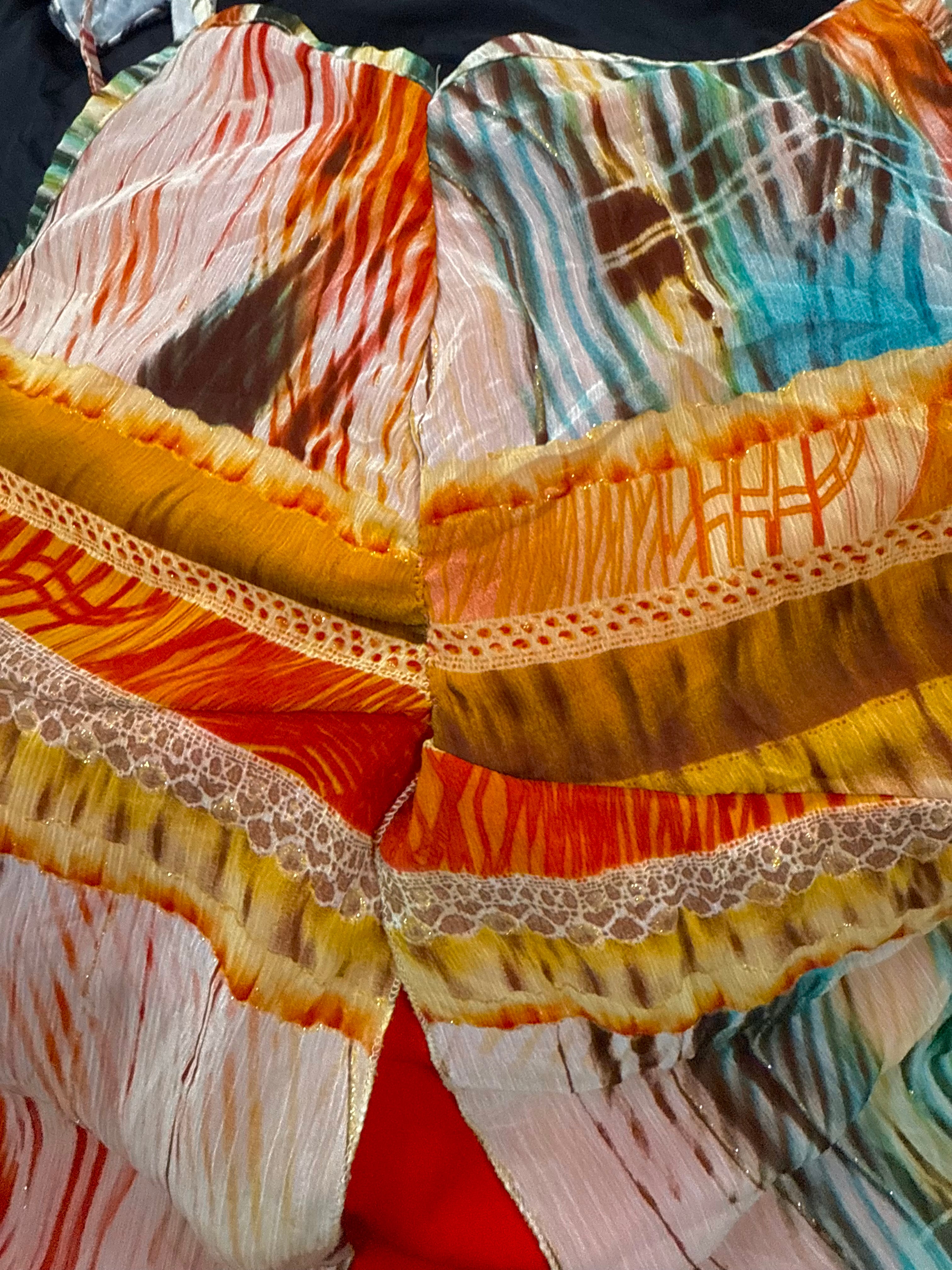 Multicoloured open cami top