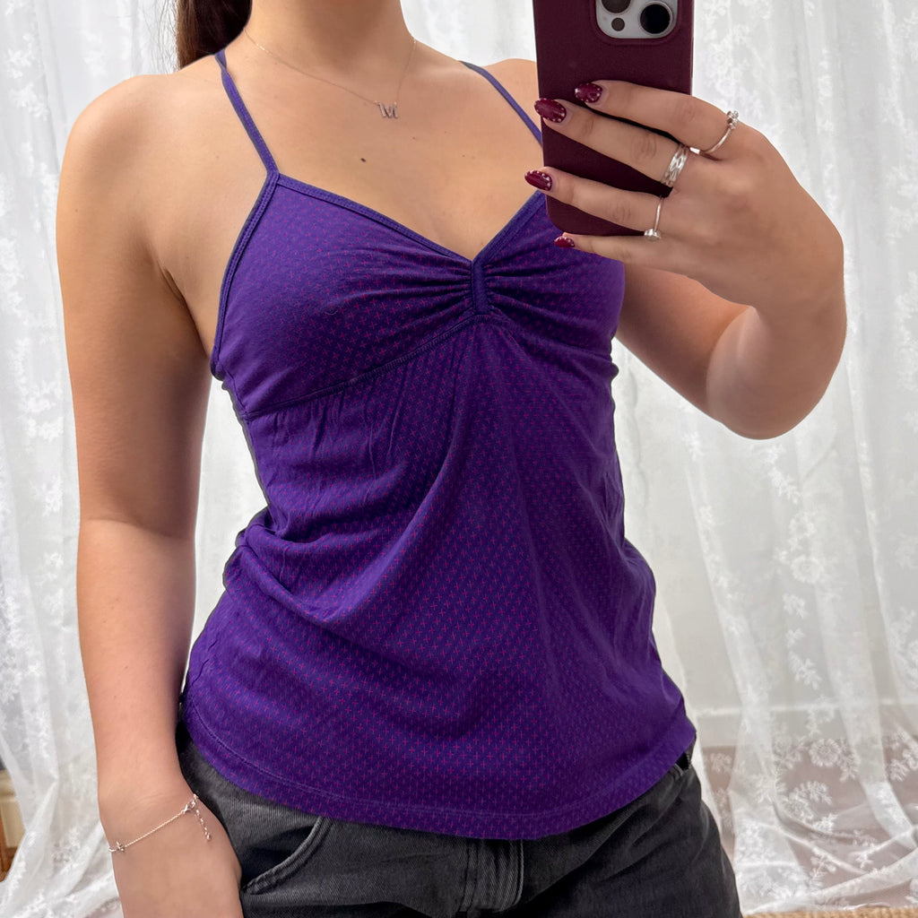 Purple and pink patterned cami top