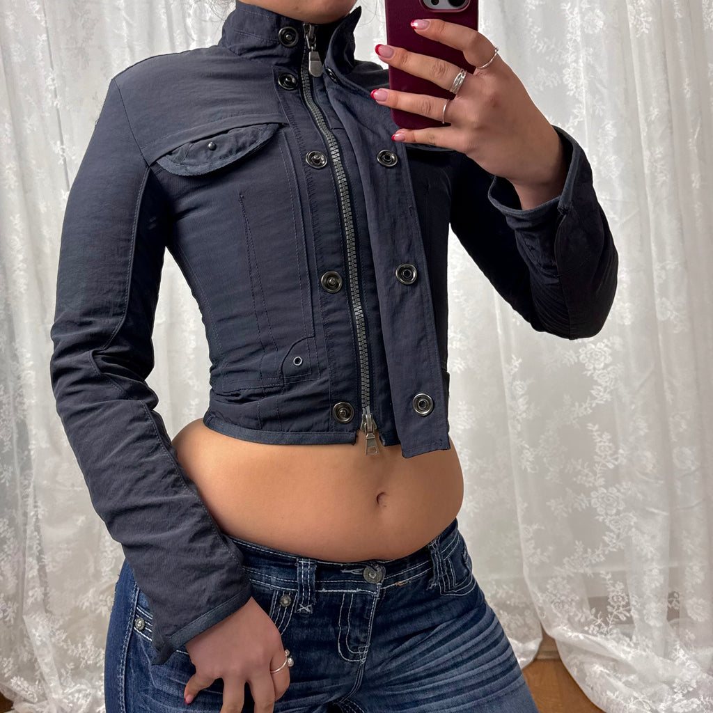 Grey double zip jacket