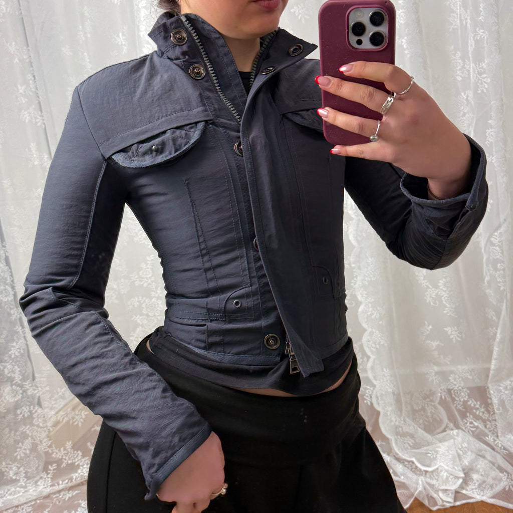 Grey double zip jacket