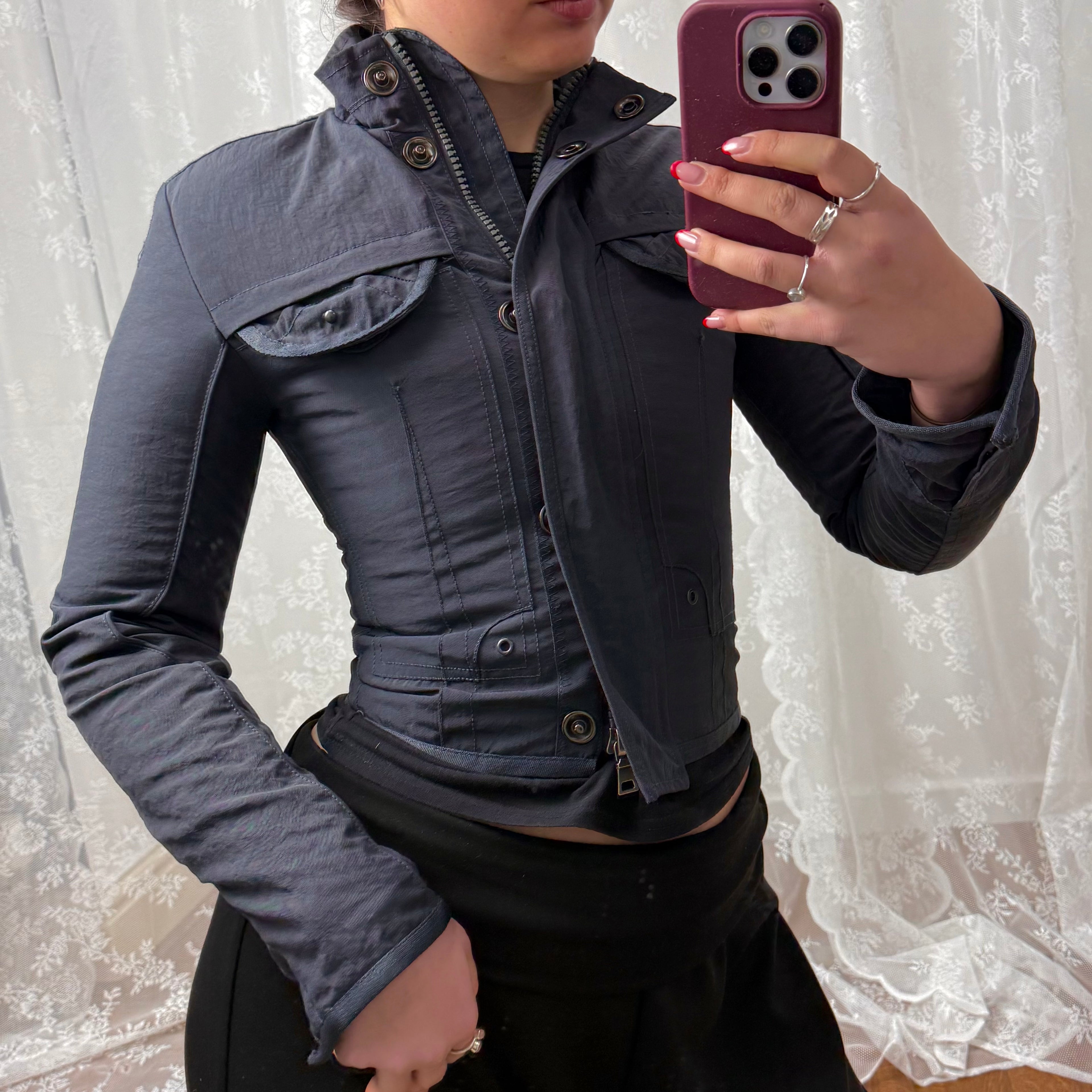 Grey double zip jacket