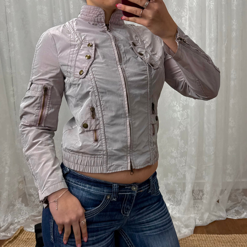 Purple lightweight cargo jacket