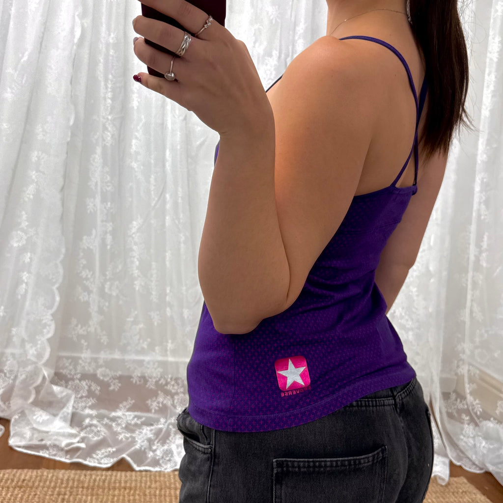 Purple and pink patterned cami top