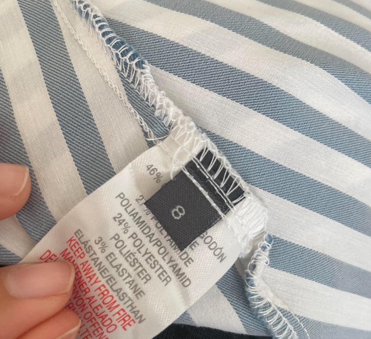 Blue and white striped vintage shiny shirt