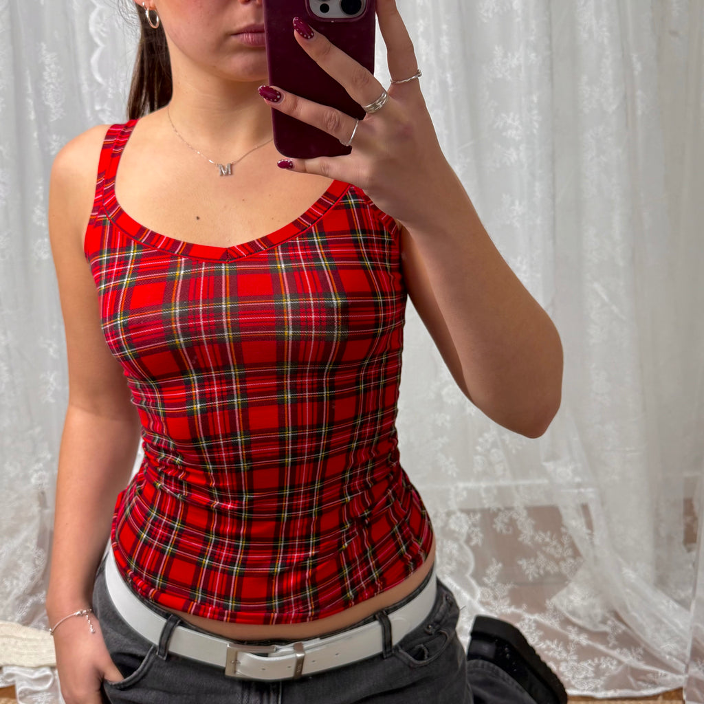 Red checkered cami top