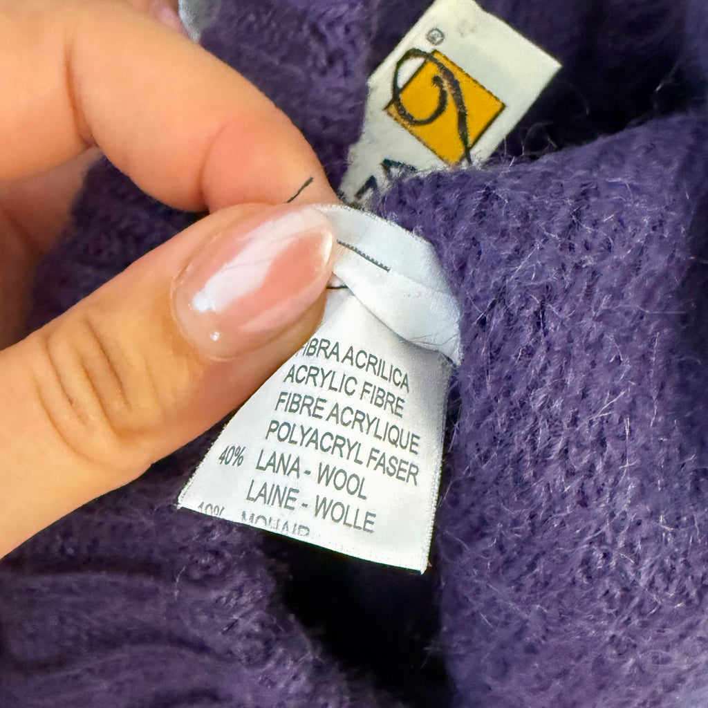 Purple double zip detailed sweater
