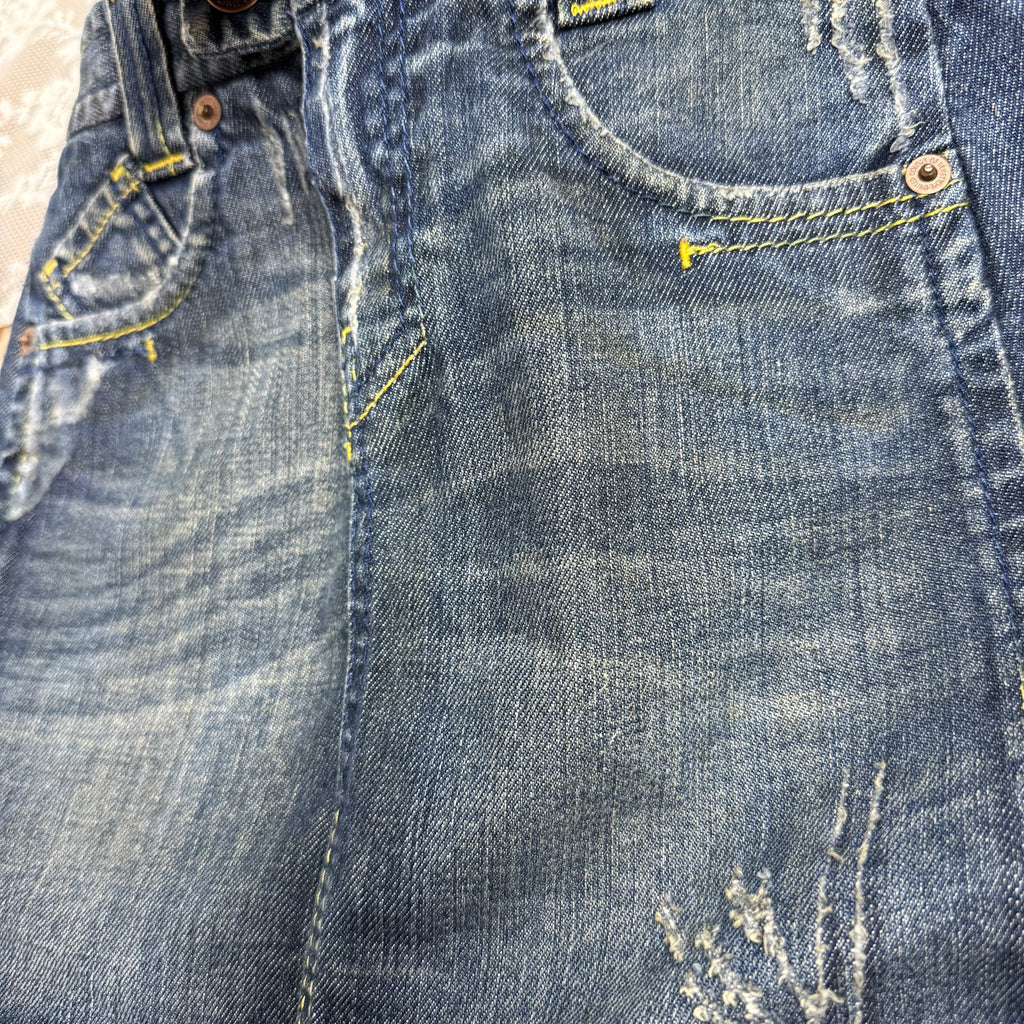 Dark blue denim 2000s vintage mini skirt