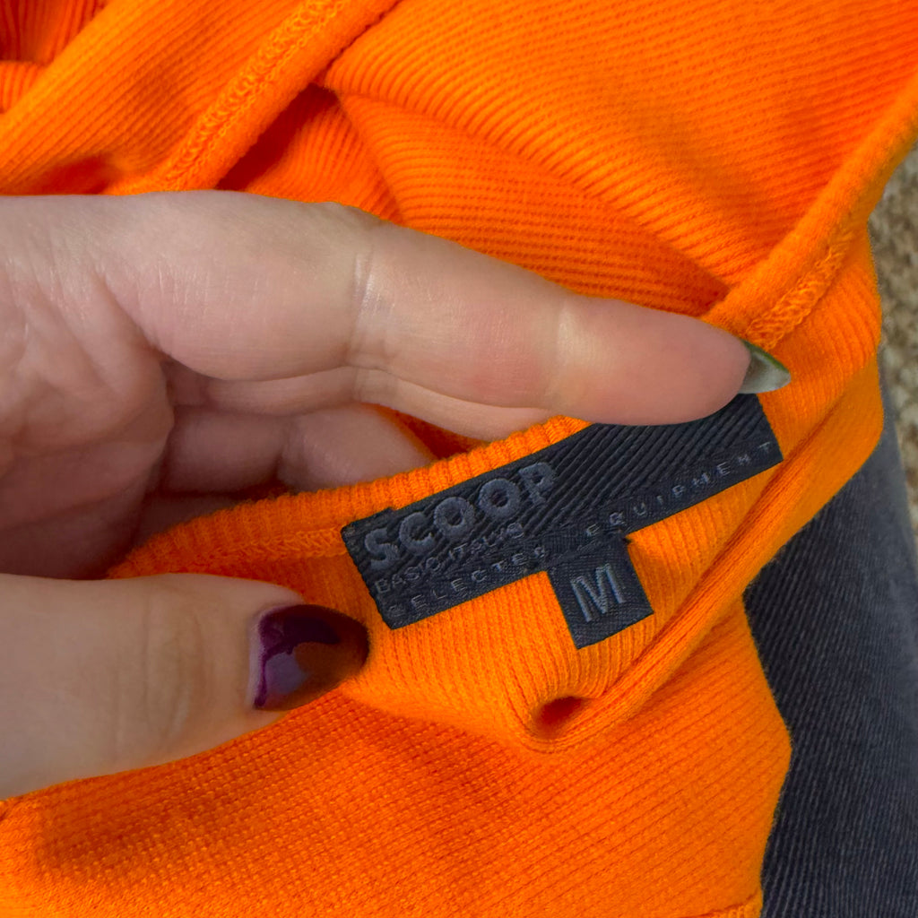 Orange rubbed and gem vest top