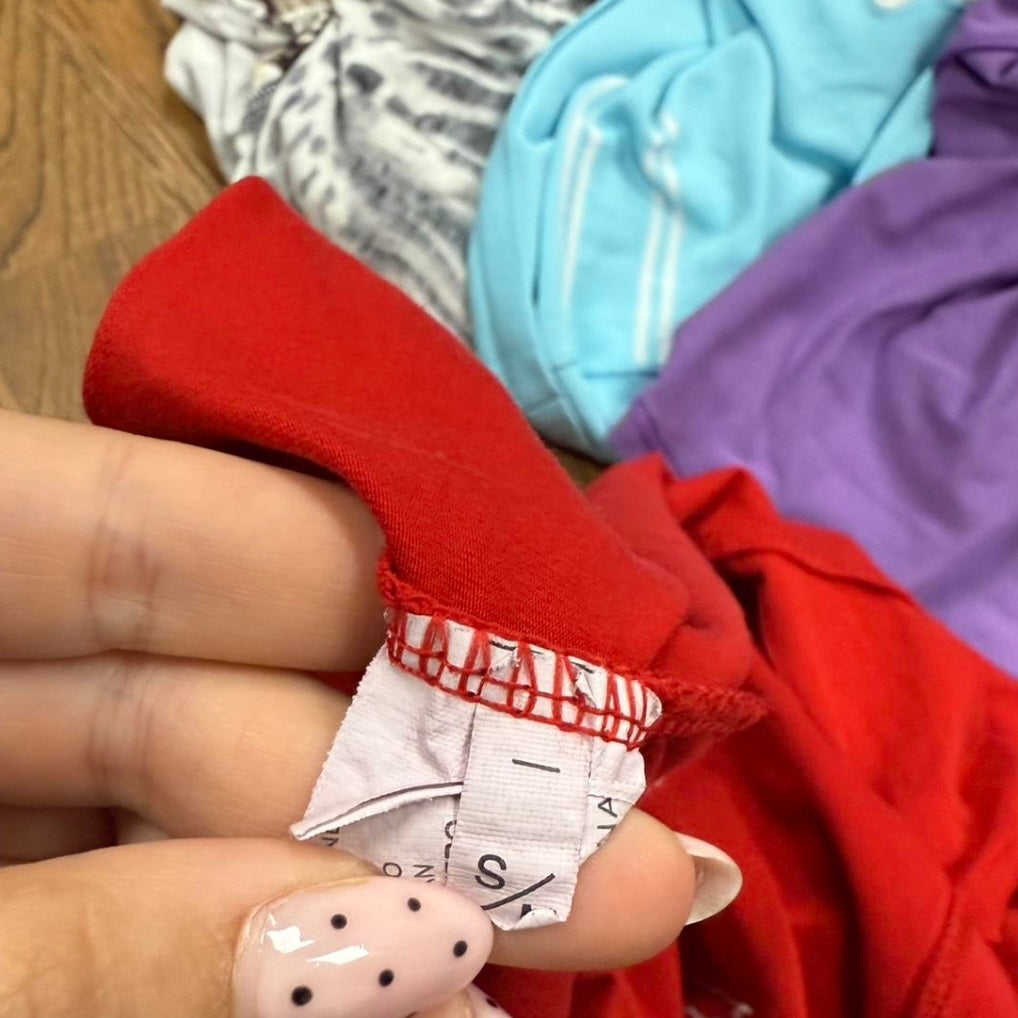 Red detailed sequin baby tee