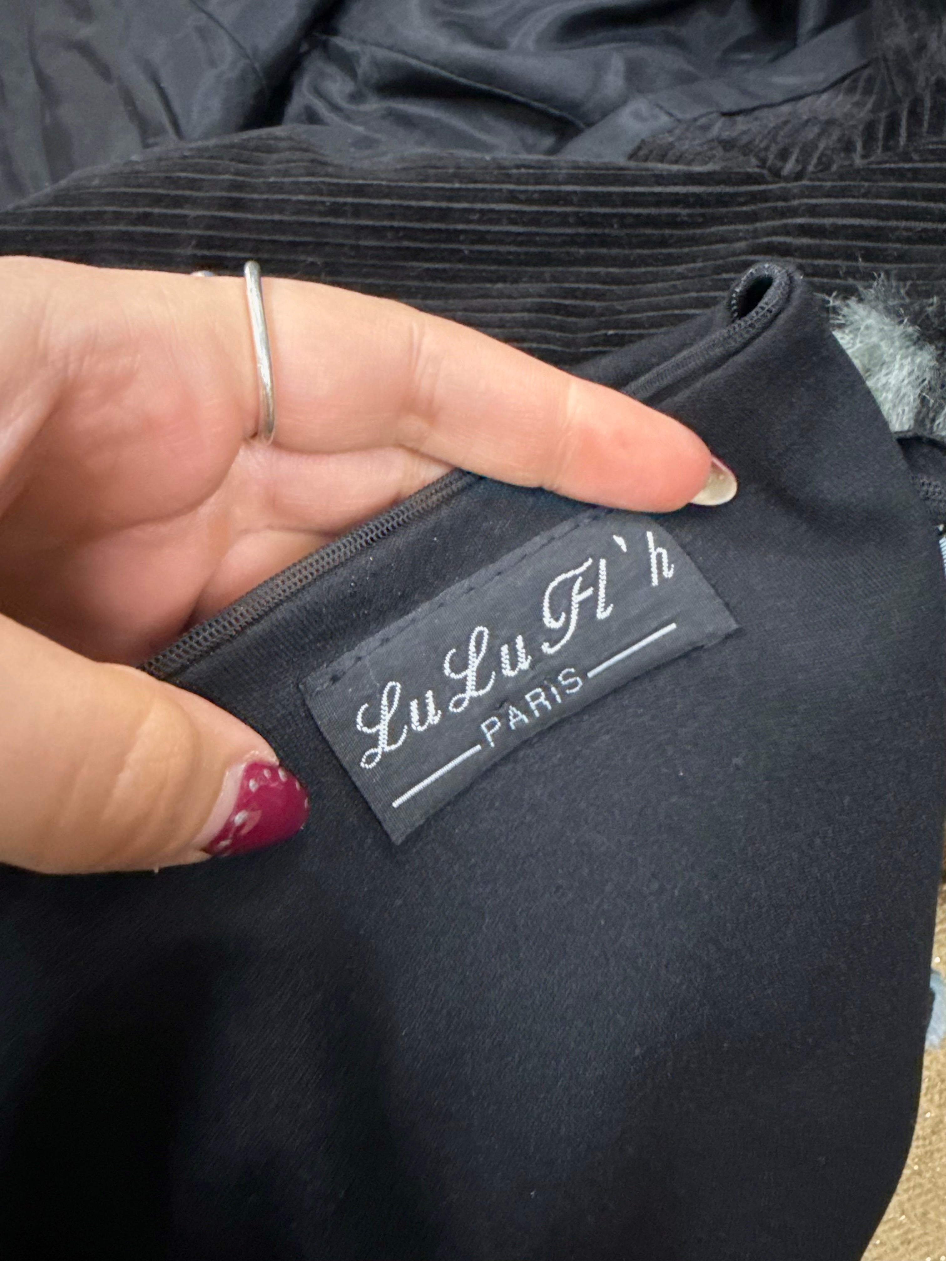 Black and Bluey/grey floral mesh long sleeved top