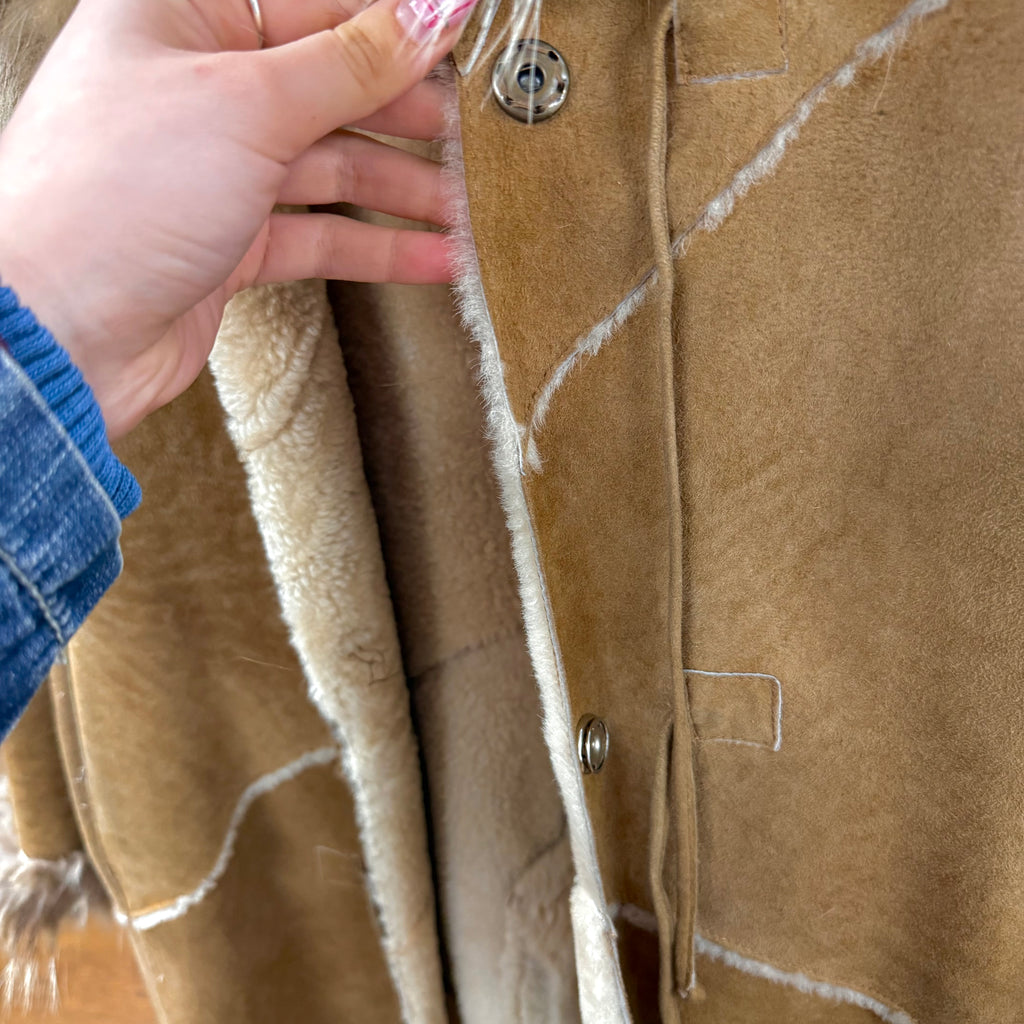 Tan/brown shearling fur jacket