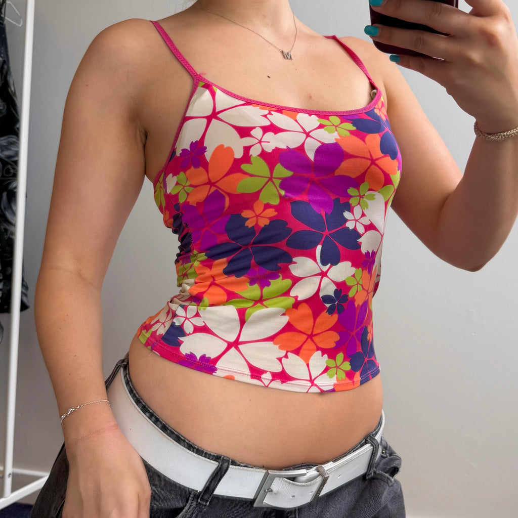Slinky multicoloured floral tank top