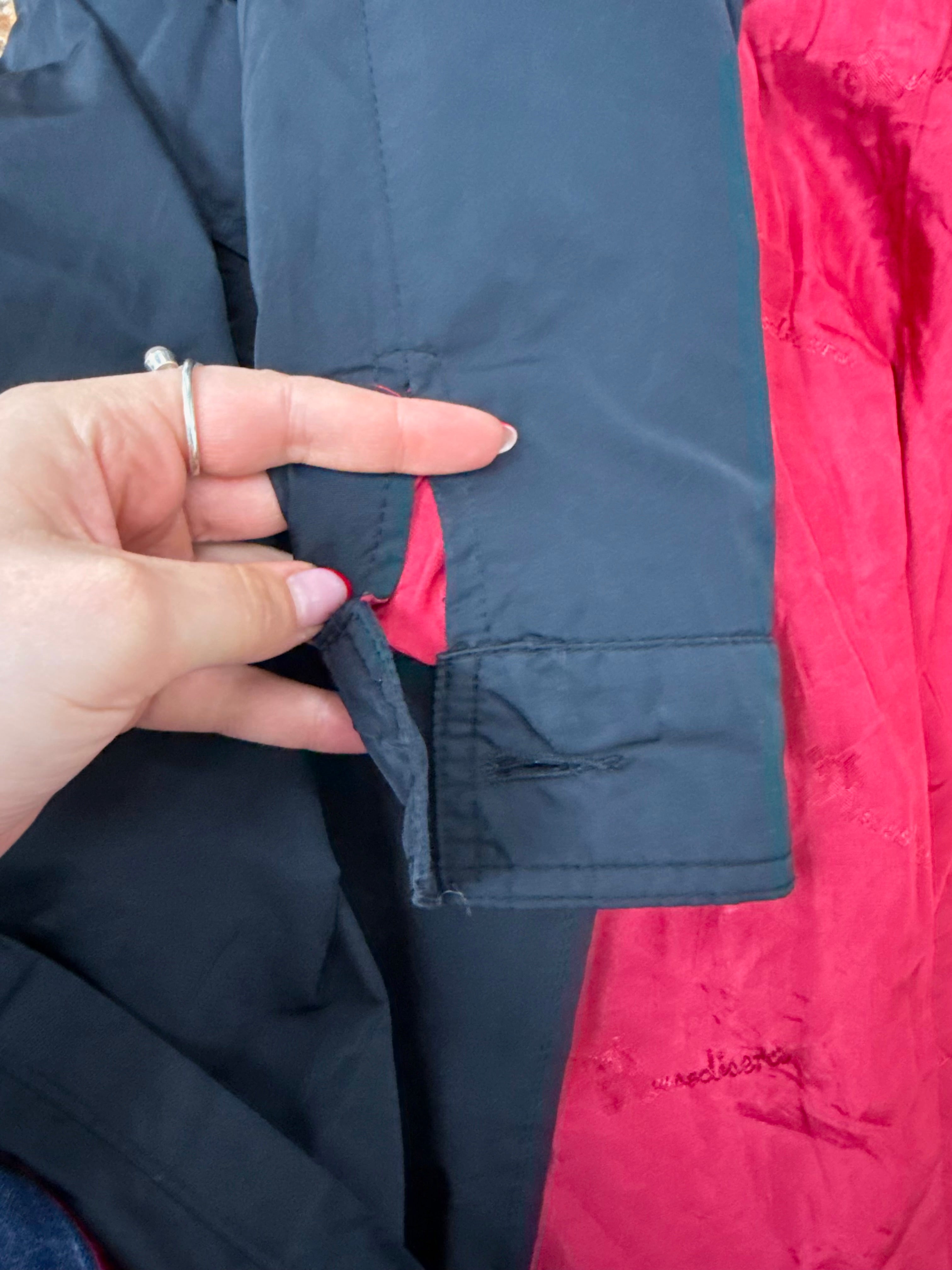 Black shiny Longlined button up jacket