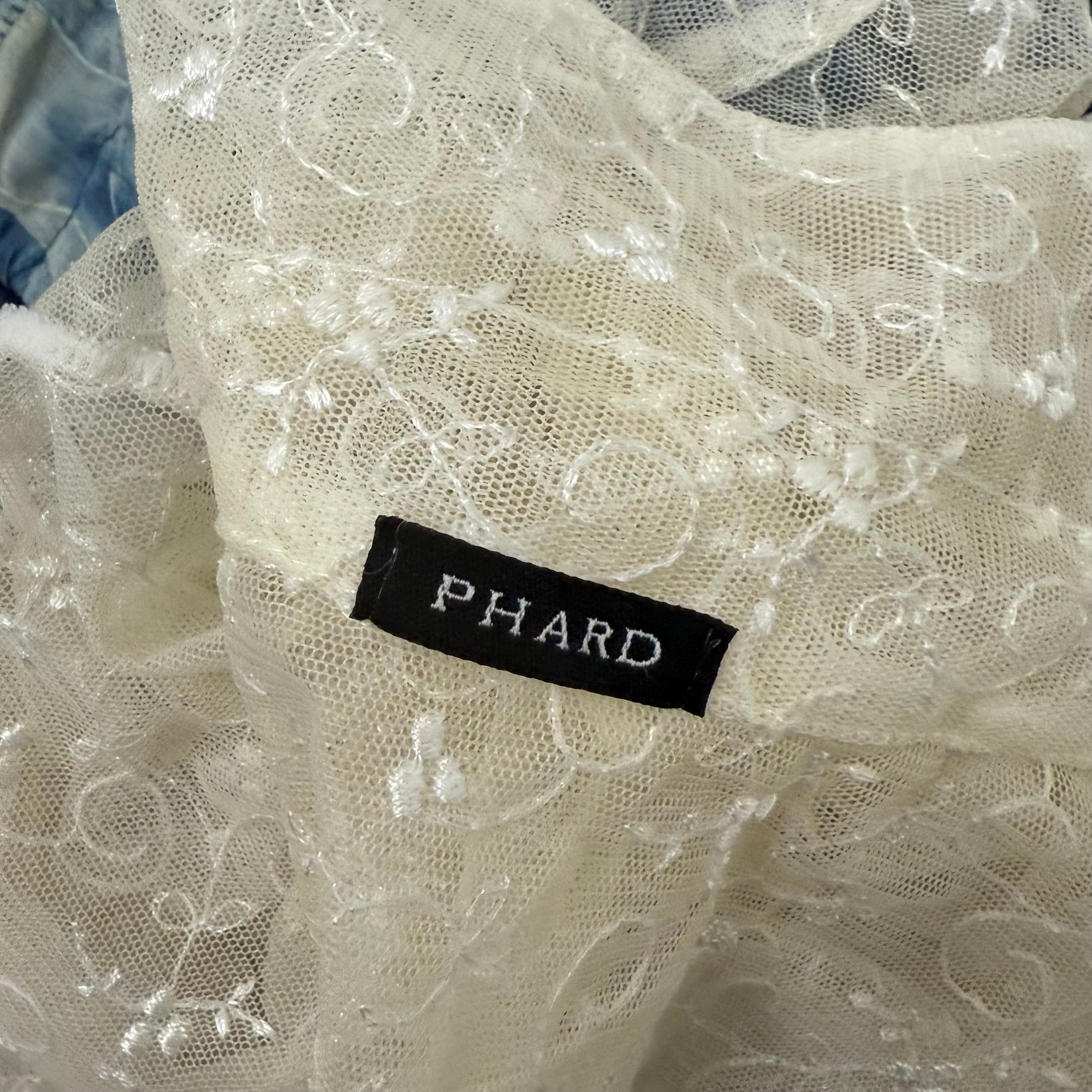 Cream mesh embroided shirt