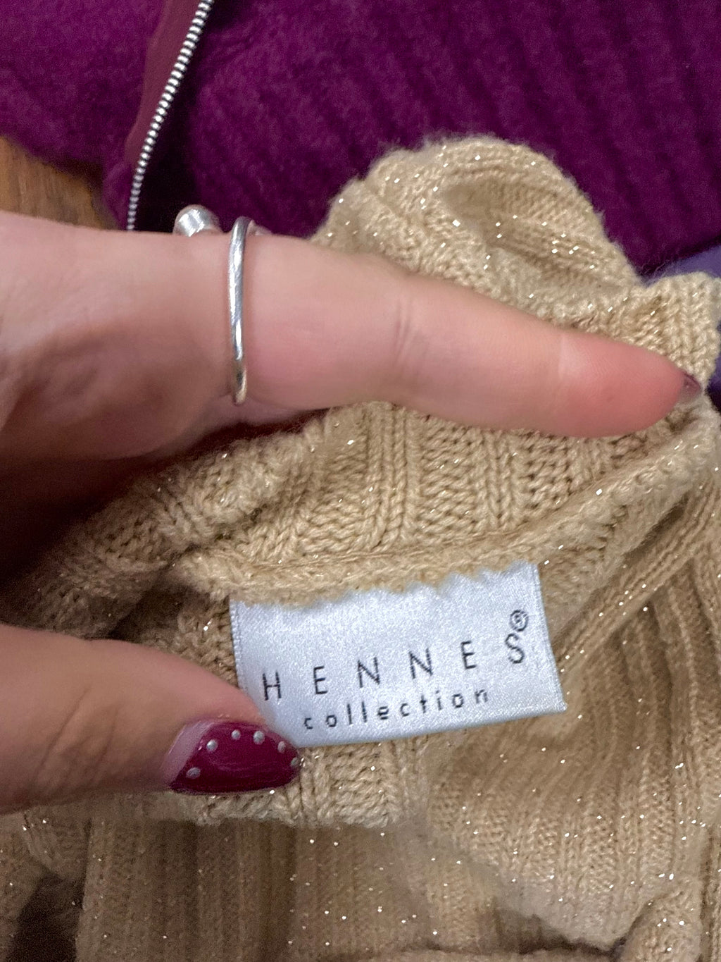 Gold glittery v neck sweater