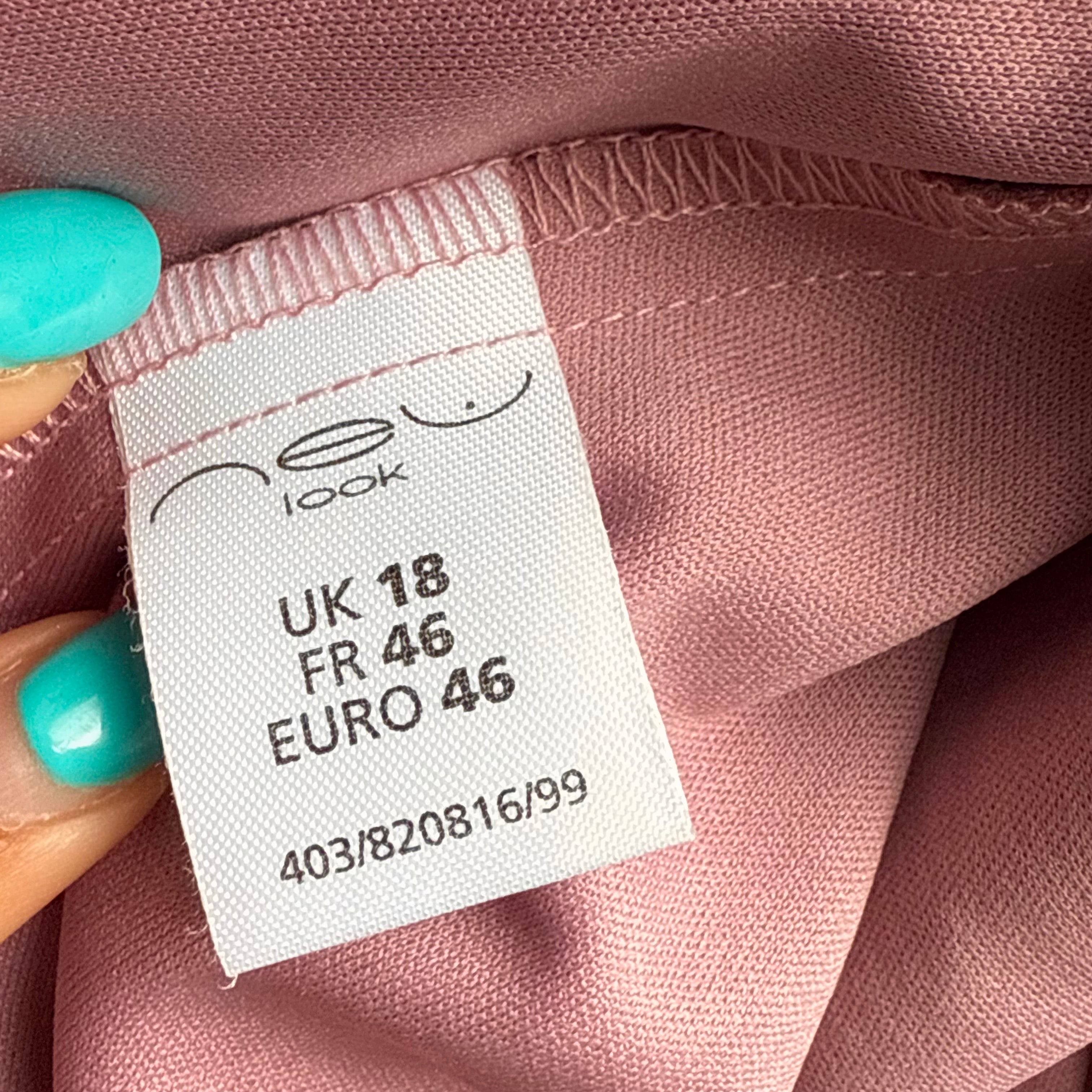 Pink patterned asymmetrical mesh midi dress
