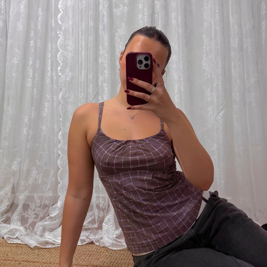 Purple patterned cami top