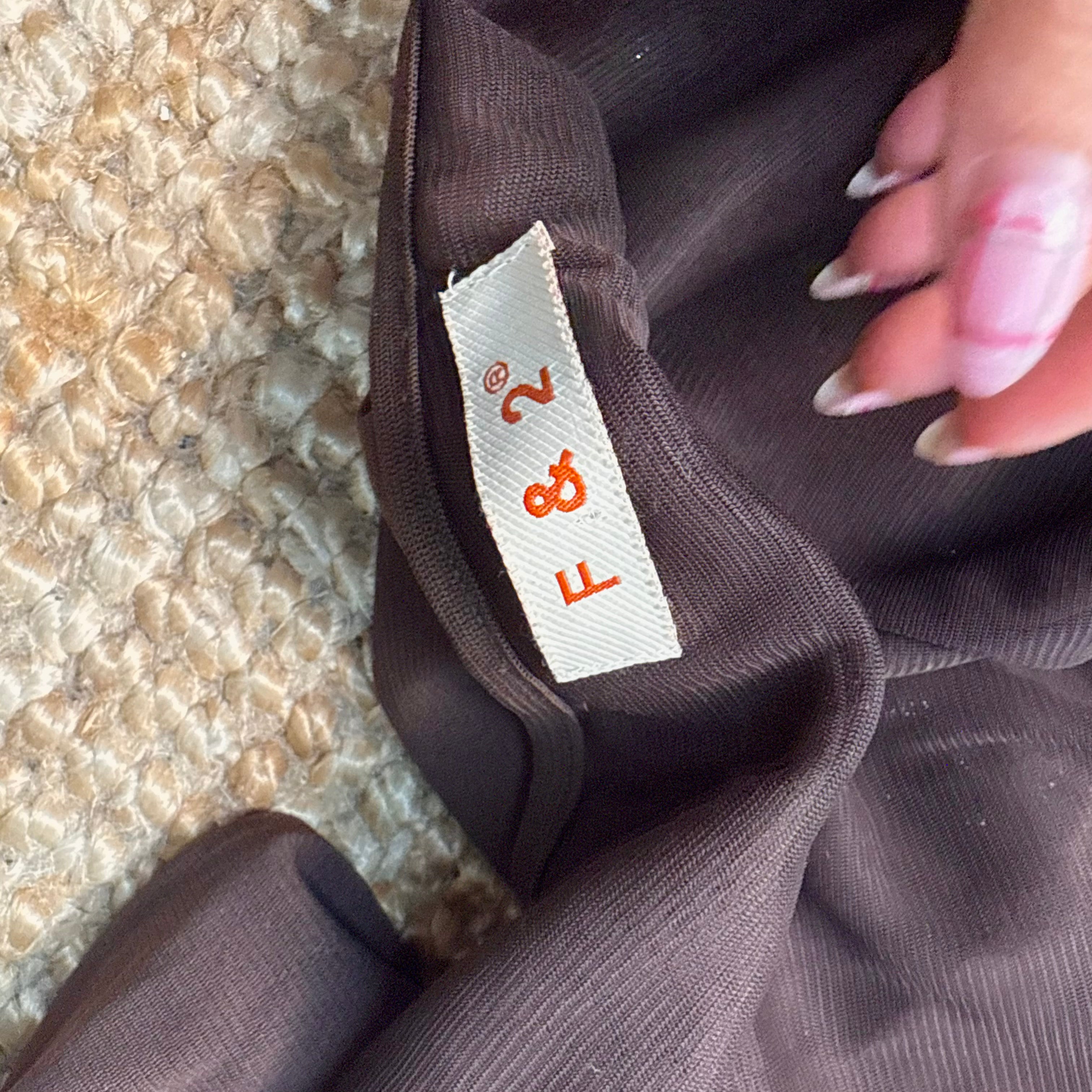 Brown mesh sequin long sleeved top