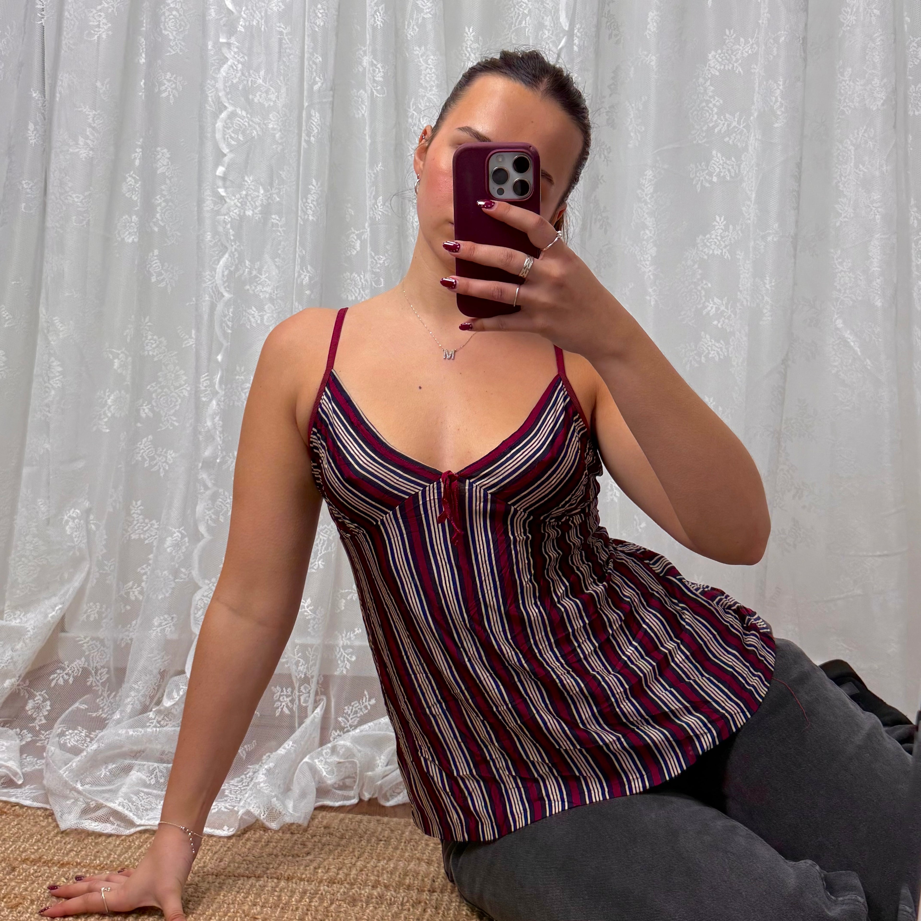 Slinky 2000s striped cami top