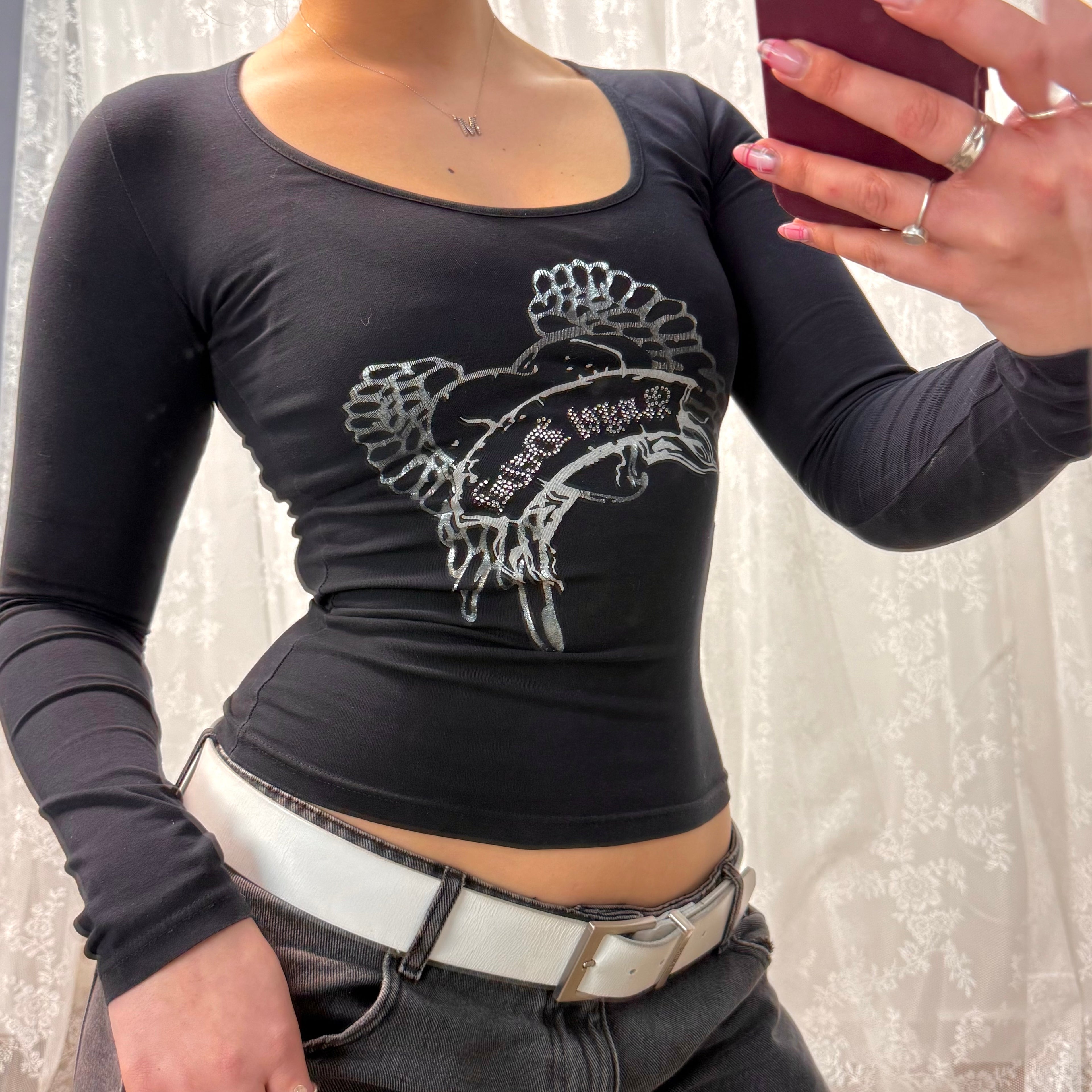 Black sequin long sleeved
