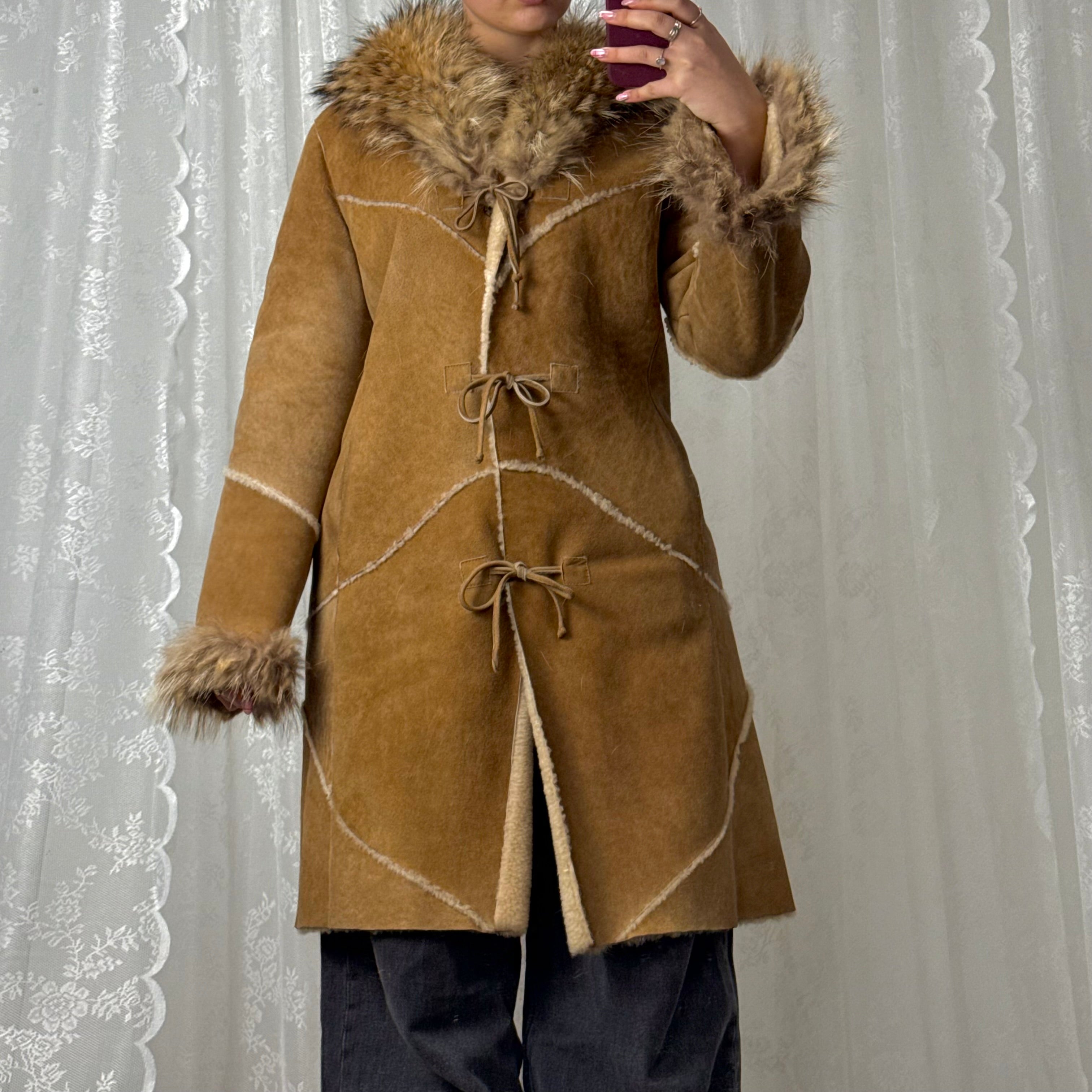 Tan/brown shearling fur jacket