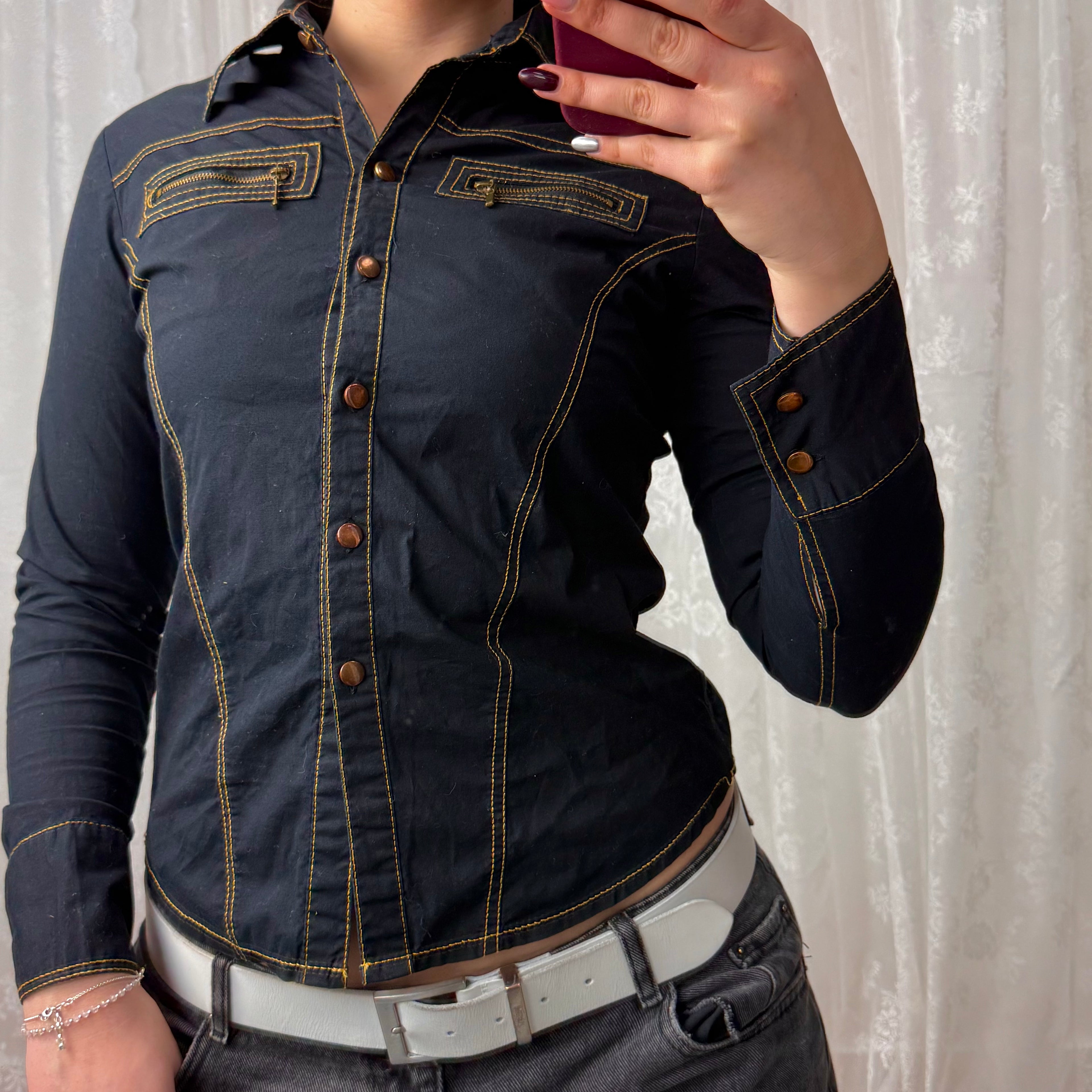 Blue button up shirt