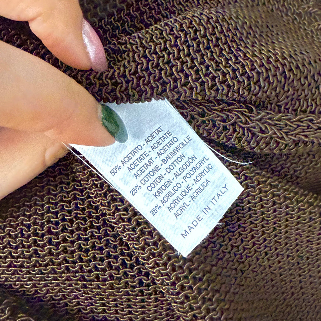 Brown crotchet detailed sweater