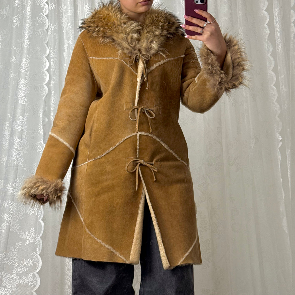 Tan/brown shearling fur jacket