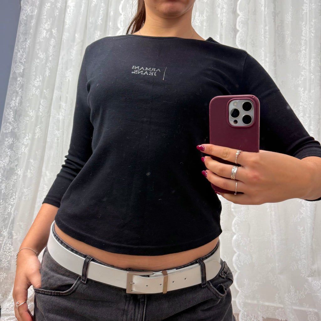 Long black vintage sleeve tshirt