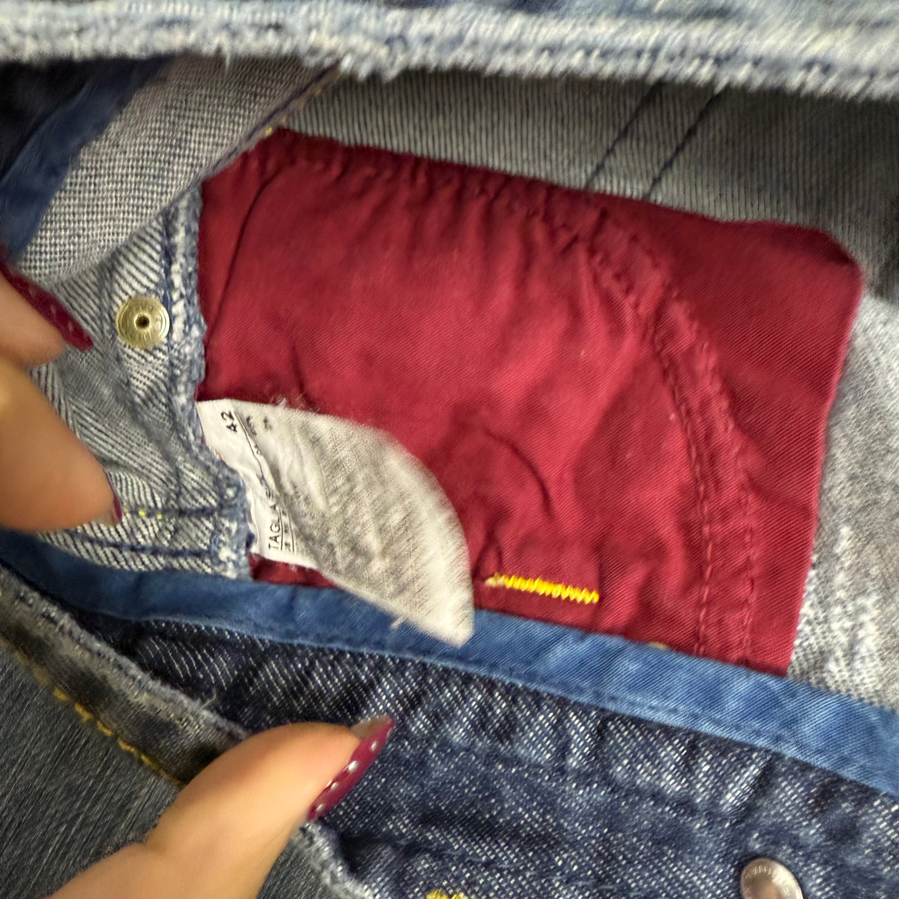 Dark blue denim 2000s vintage mini skirt