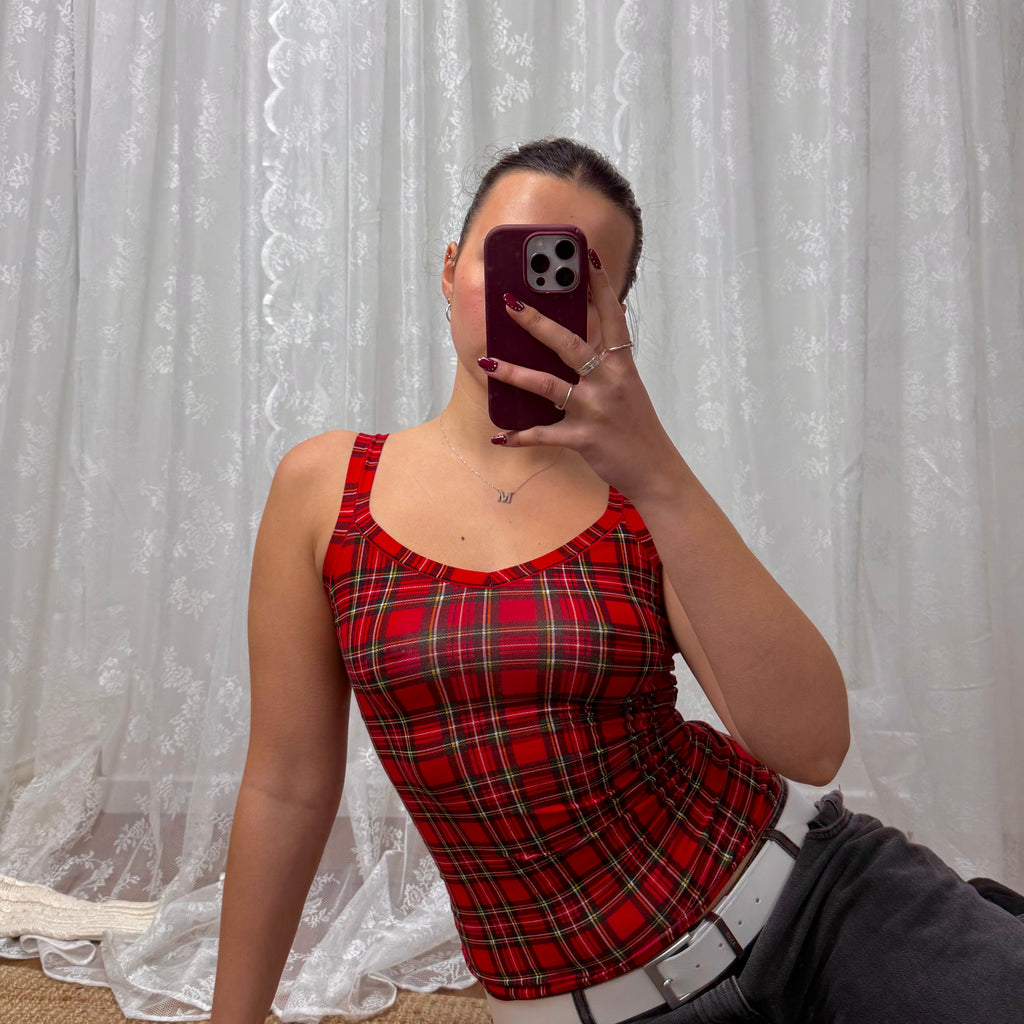 Red checkered cami top
