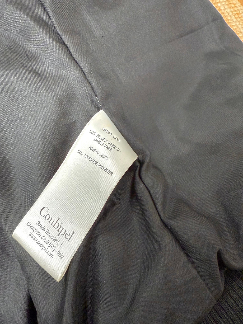 Black leather zip up bomber jacket